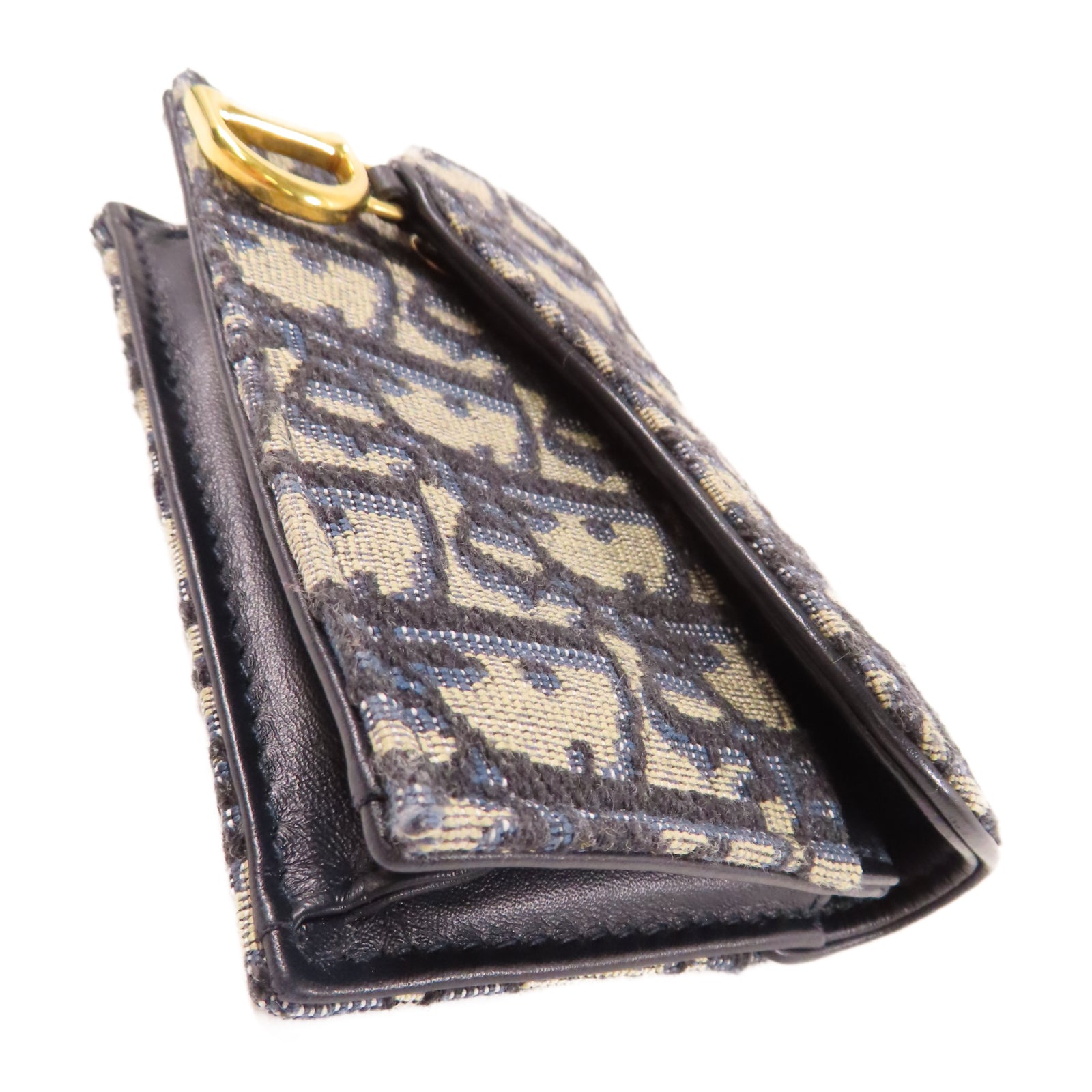 Dior 帆布Card Case金扣卡片套藍色