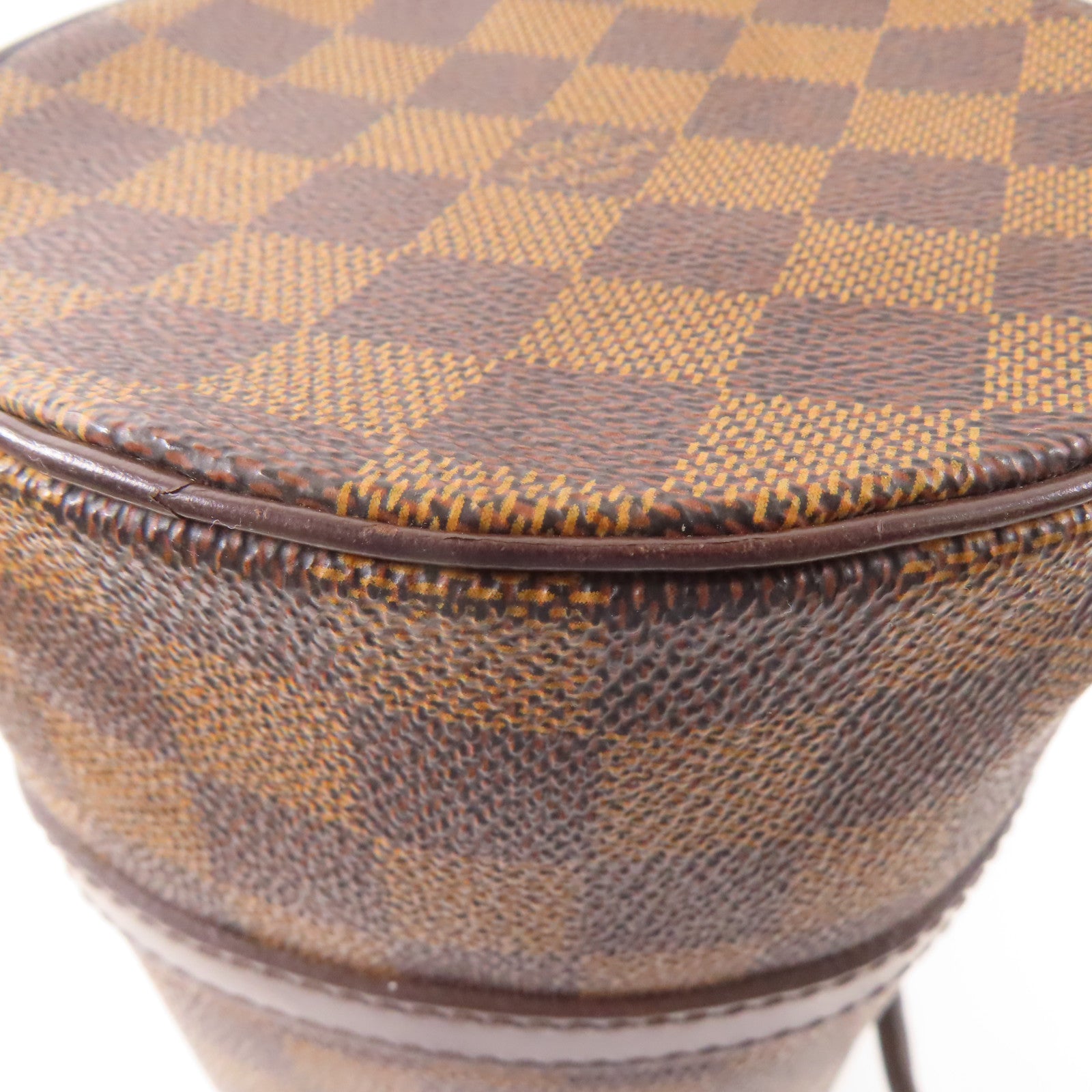 LOUIS VUITTON Damier Papillon PM金扣手挽袋棕色