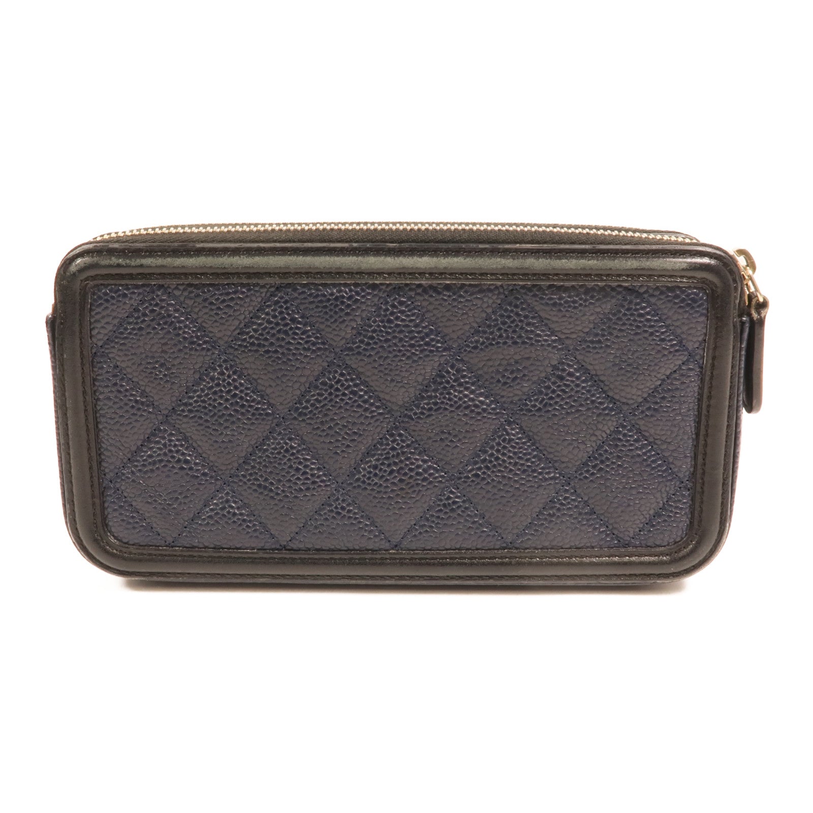 CHANEL 牛皮皮革Filigree Zipper Chain Bag金扣鏈帶肩背袋