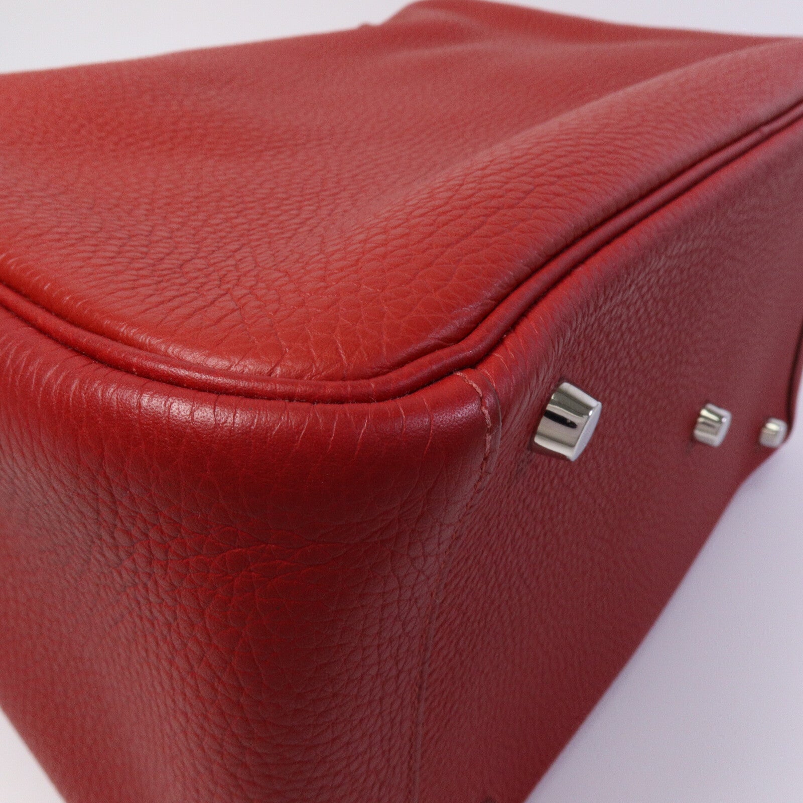 HERMES Clemence皮革Lindy 30手挽肩背兩用袋Rouge Garance