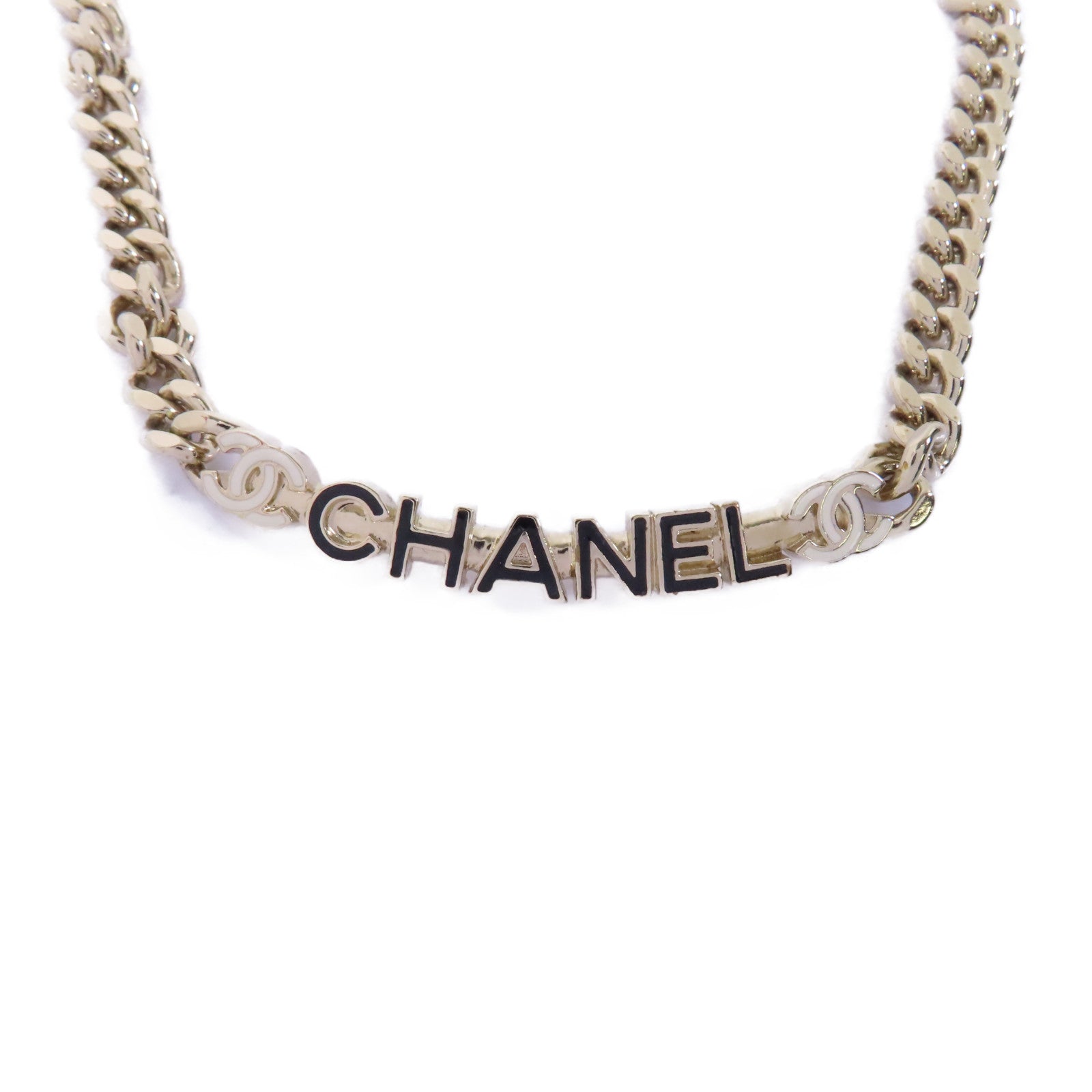 CHANEL 金屬Necklace項鍊黑色/金色