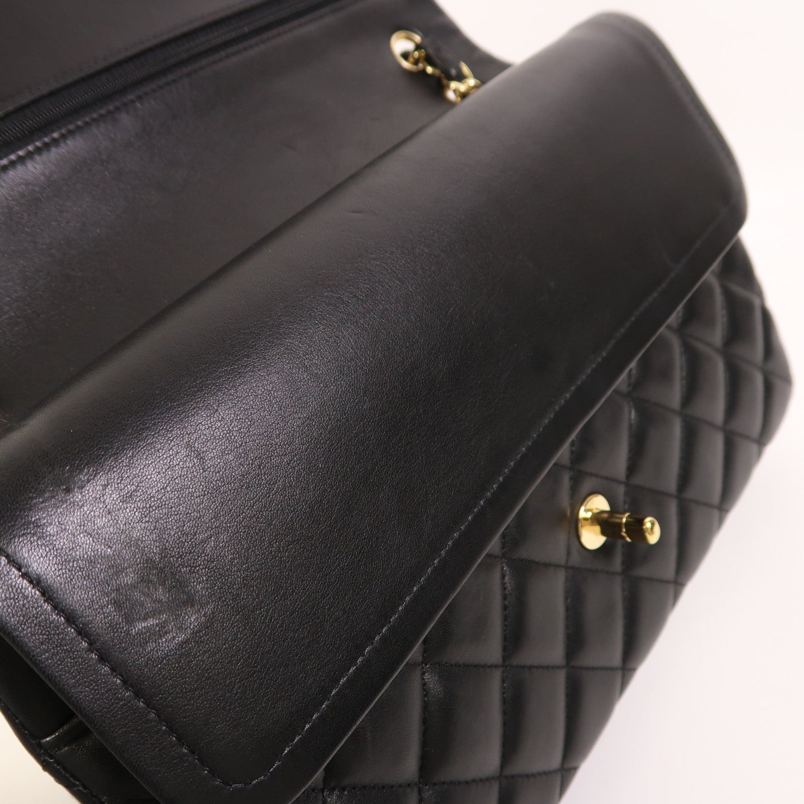 CHANEL 羊皮皮革Large Classic金扣鏈帶肩背袋