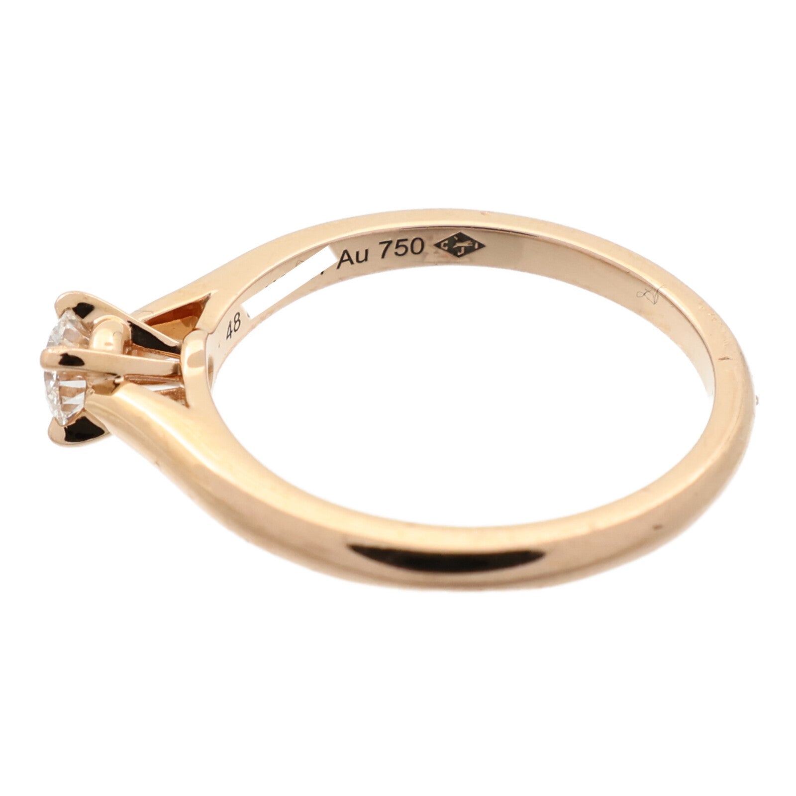 CARTIER 18K玫瑰金Diamond Ring鑽石戒指Cartier#48/US#4.5