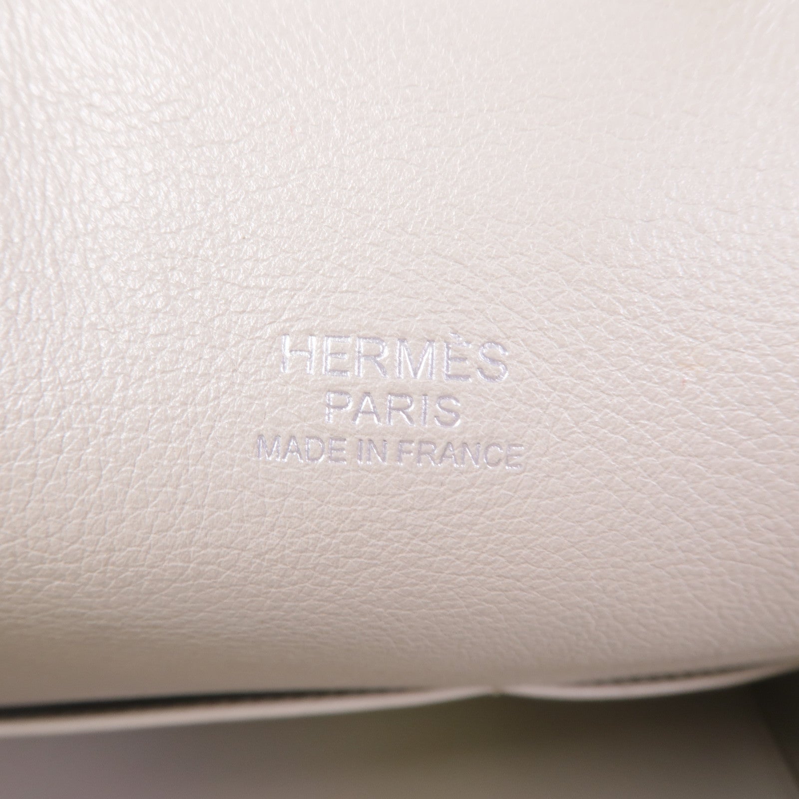 HERMES Swift皮革Tool Box 26銀扣手挽肩背兩用袋Pearl Grey