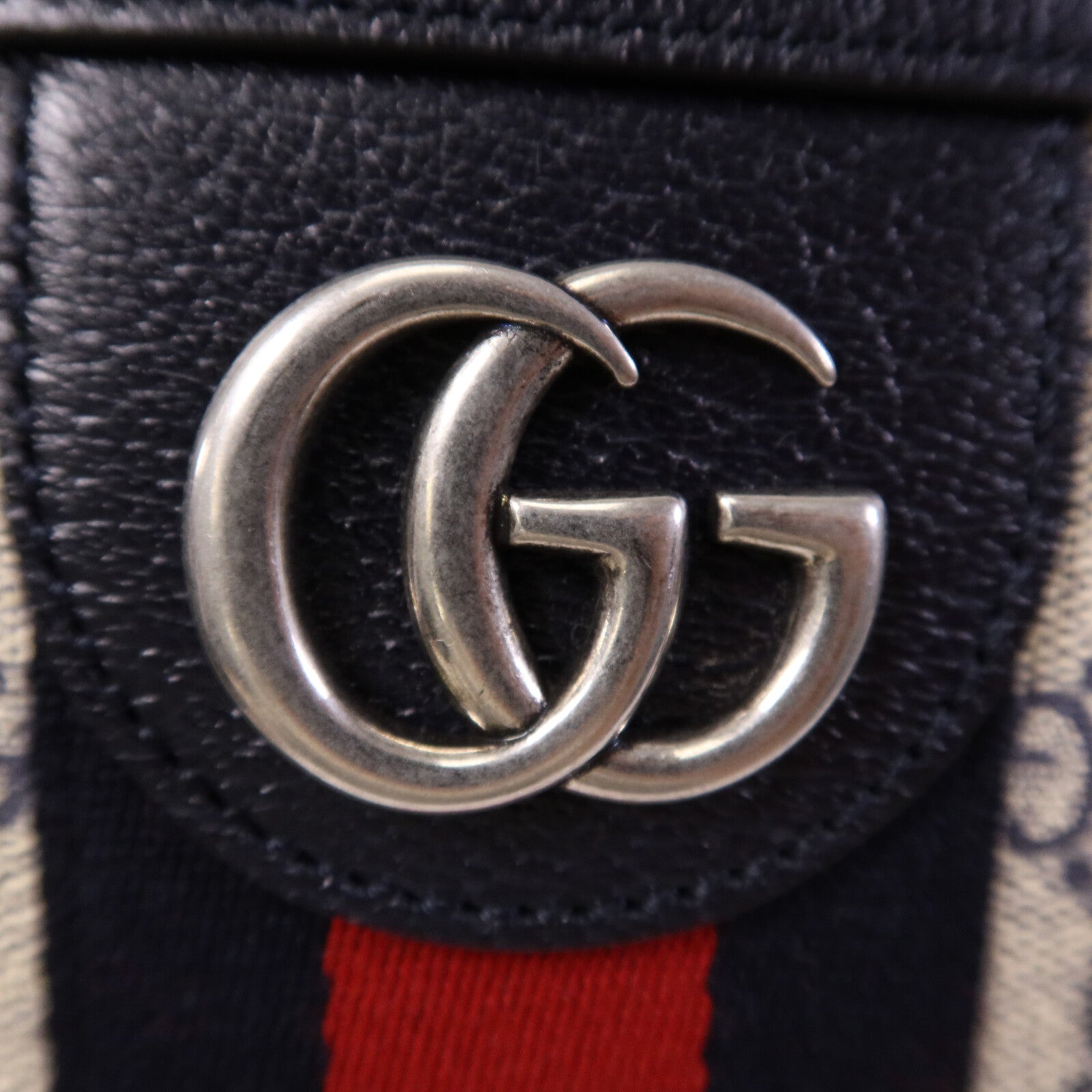 GUCCI 塗層帆布Ophidia Messenger GG Supreme銀扣肩背袋