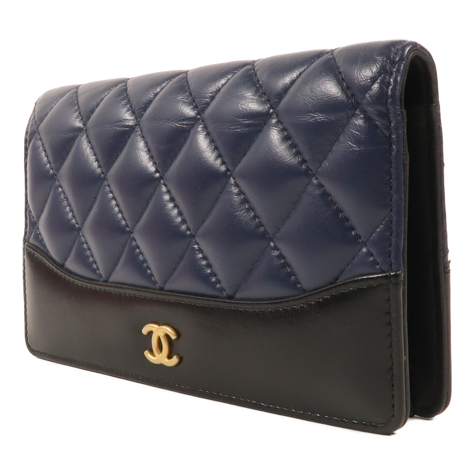 CHANEL 牛皮皮革Long Wallet金扣長錢包