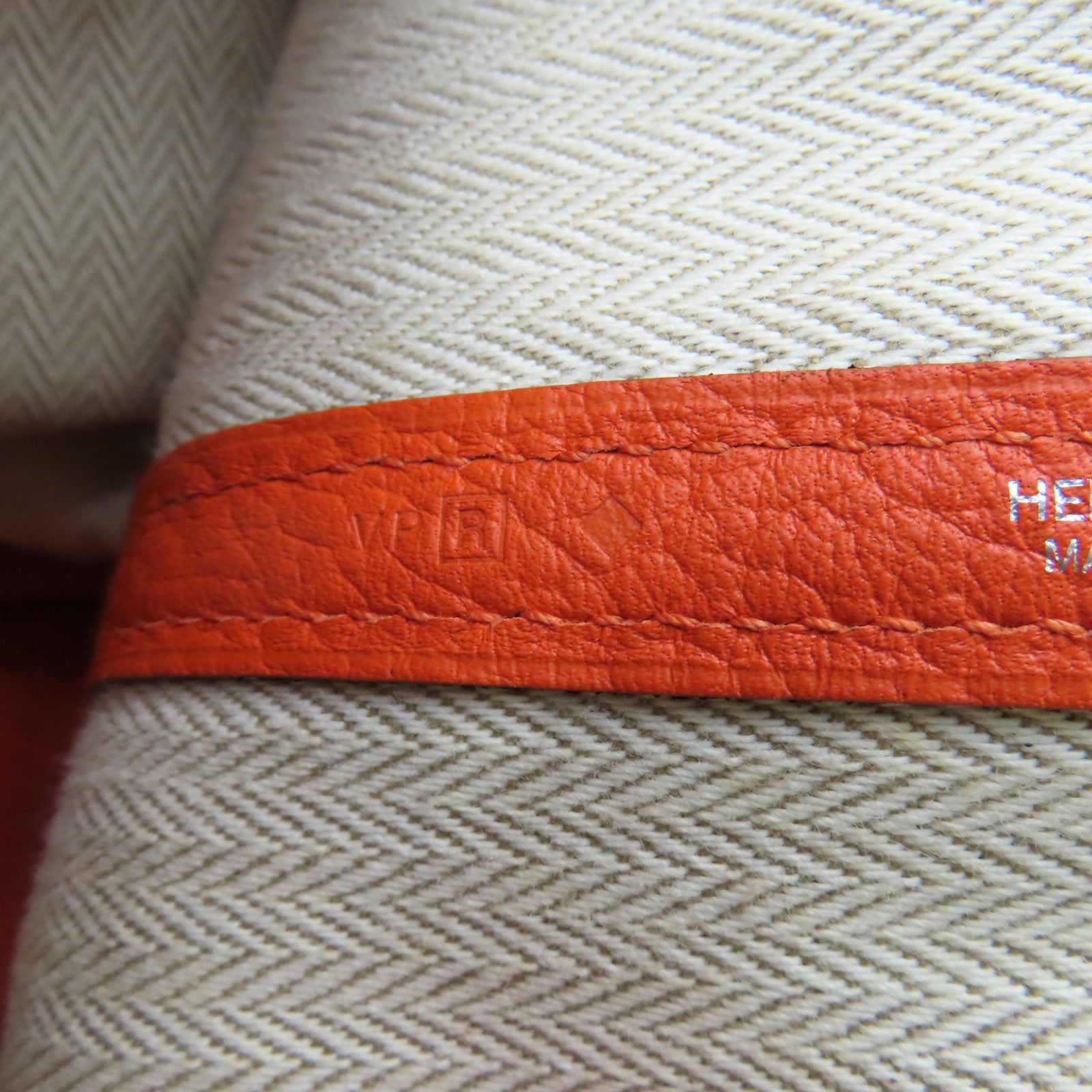 HERMES 【激減優惠】Negonda皮革Garden Party PM Tote Bag銀扣手挽袋Orange橙色