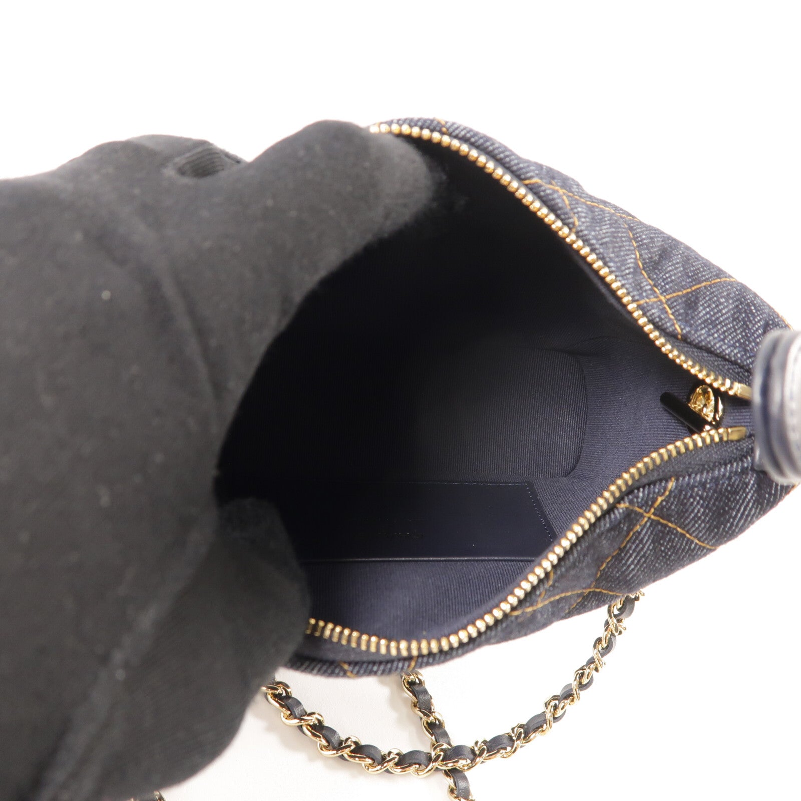 CHANEL 牛仔布Classic Clutch With Chain鏈帶手挽肩背兩用袋
