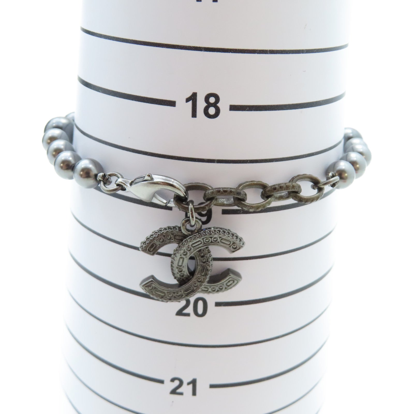 CHANEL PVC Bracelet手鏈黑色/銀色