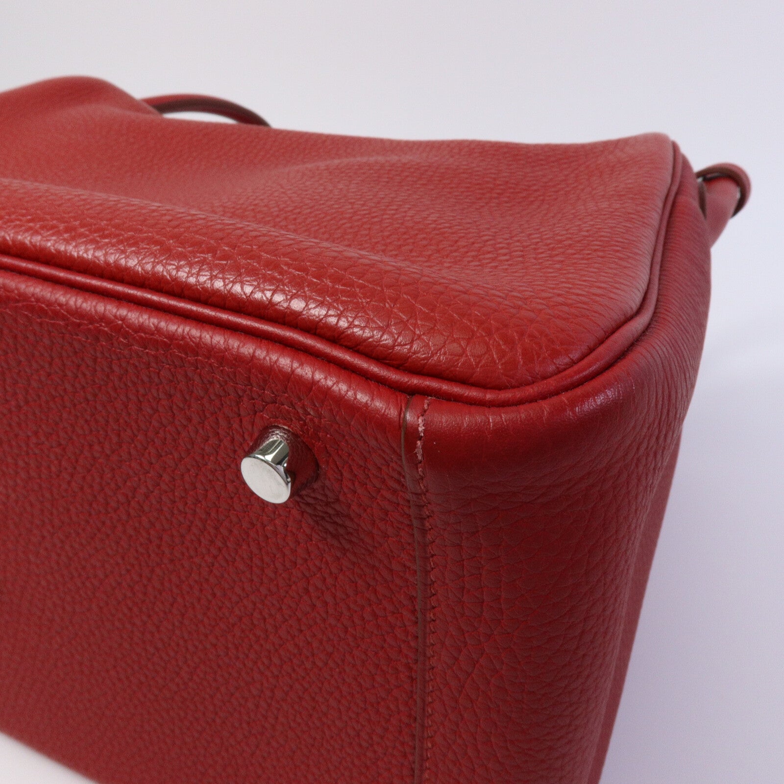 HERMES Clemence皮革Lindy 30手挽肩背兩用袋Rouge Garance
