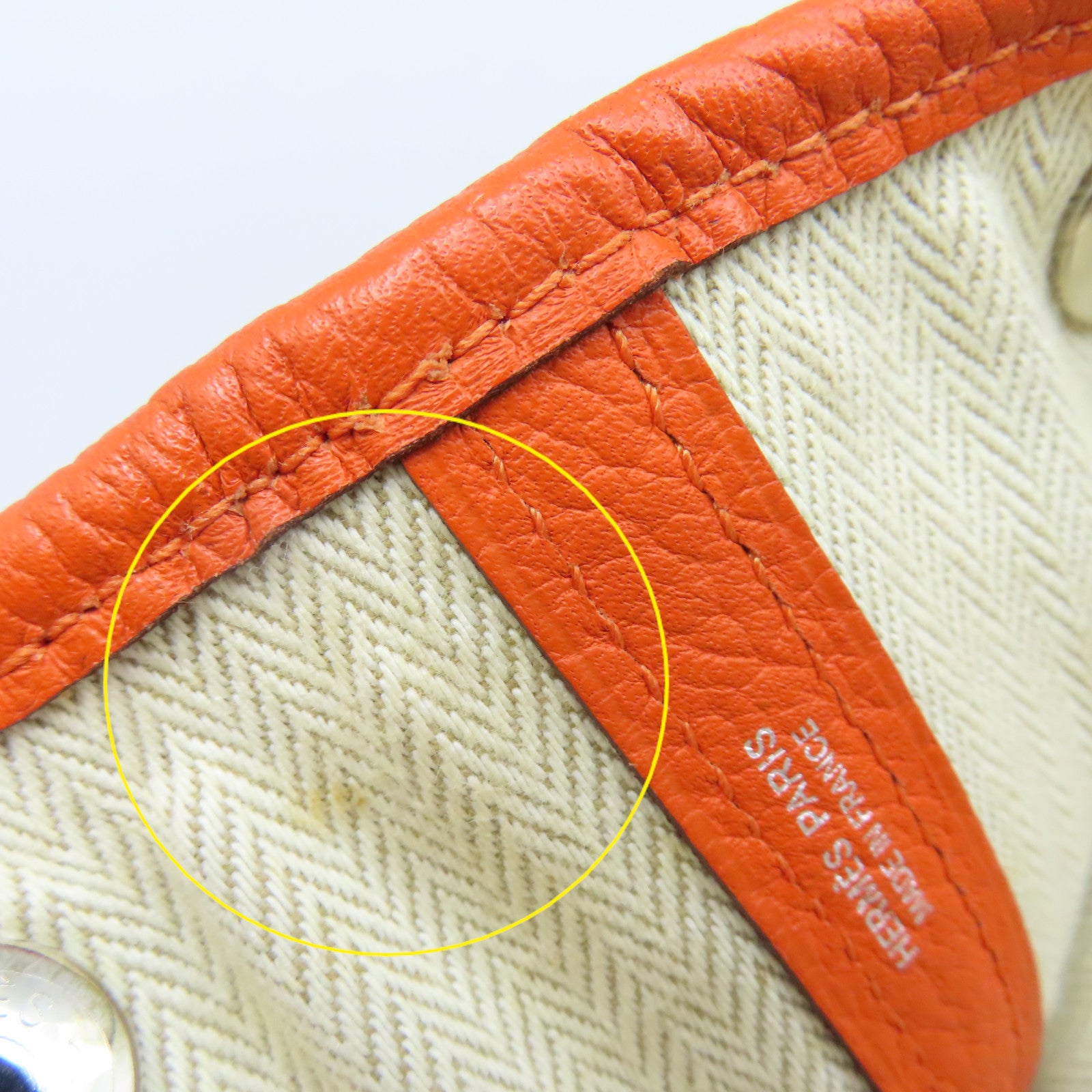 HERMES 【激減優惠】Negonda皮革Garden Party PM Tote Bag銀扣手挽袋Orange橙色