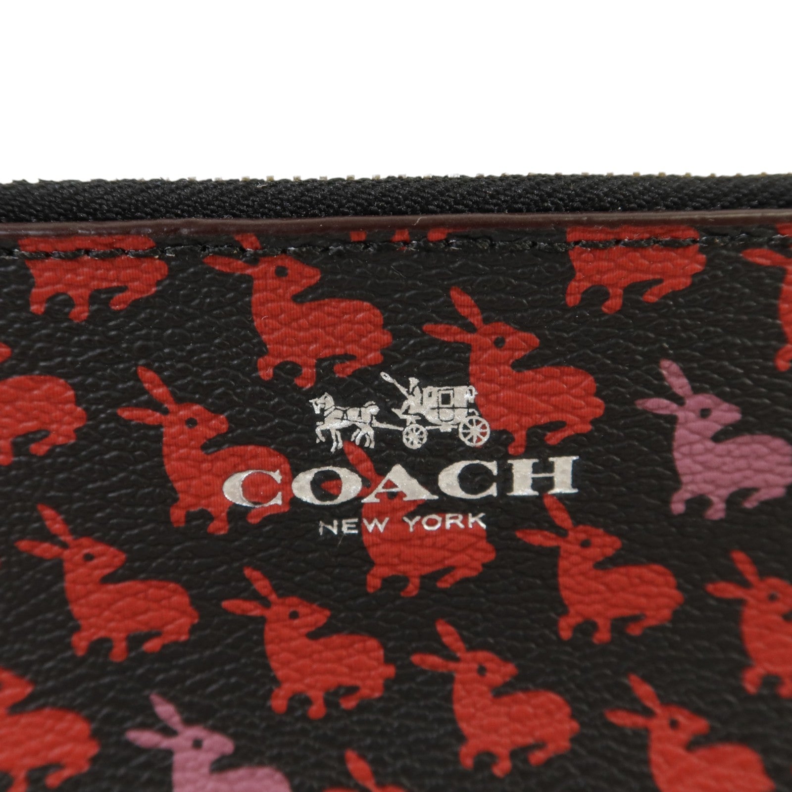 COACH 塗層帆布Bummy Print Case銀扣手拿包