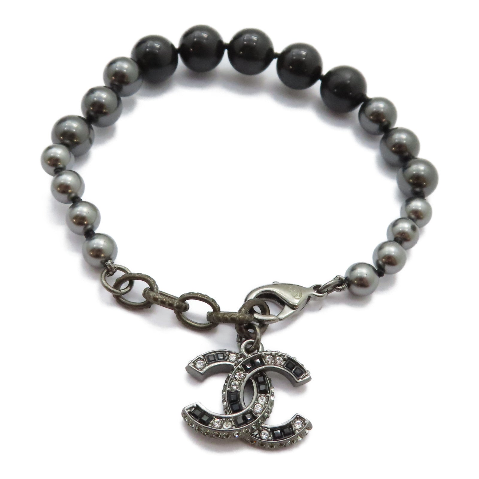 CHANEL PVC Bracelet手鏈黑色/銀色
