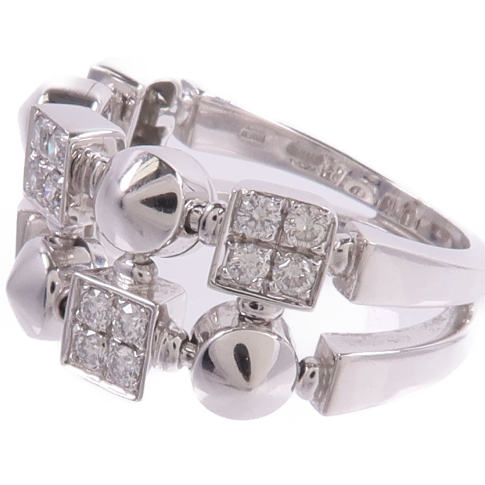 BVLGARI 18K白金Lucea Diamond Ring鑽石戒指