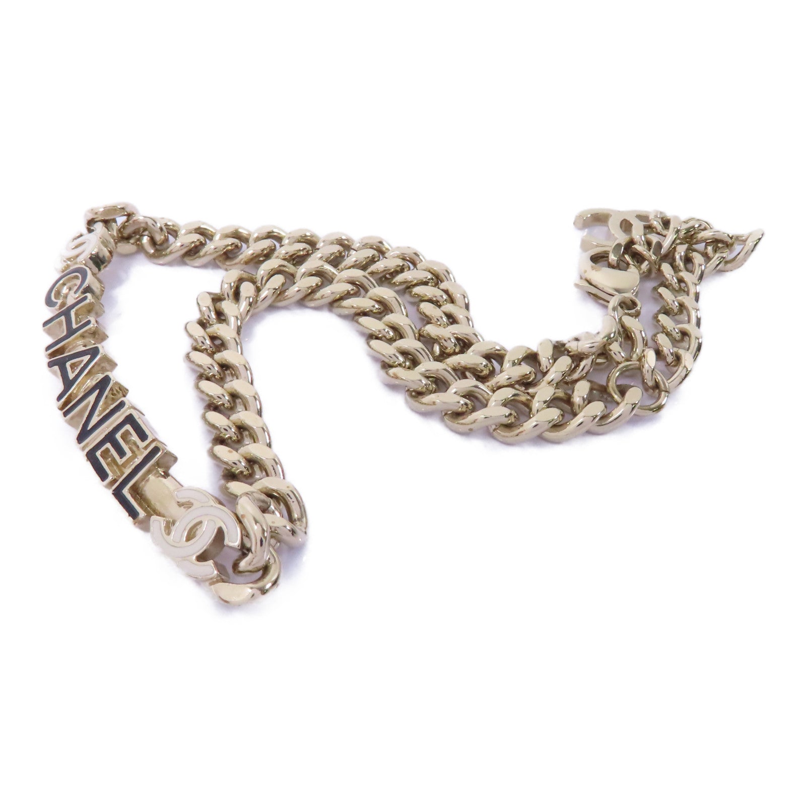 CHANEL 金屬Necklace項鍊黑色/金色