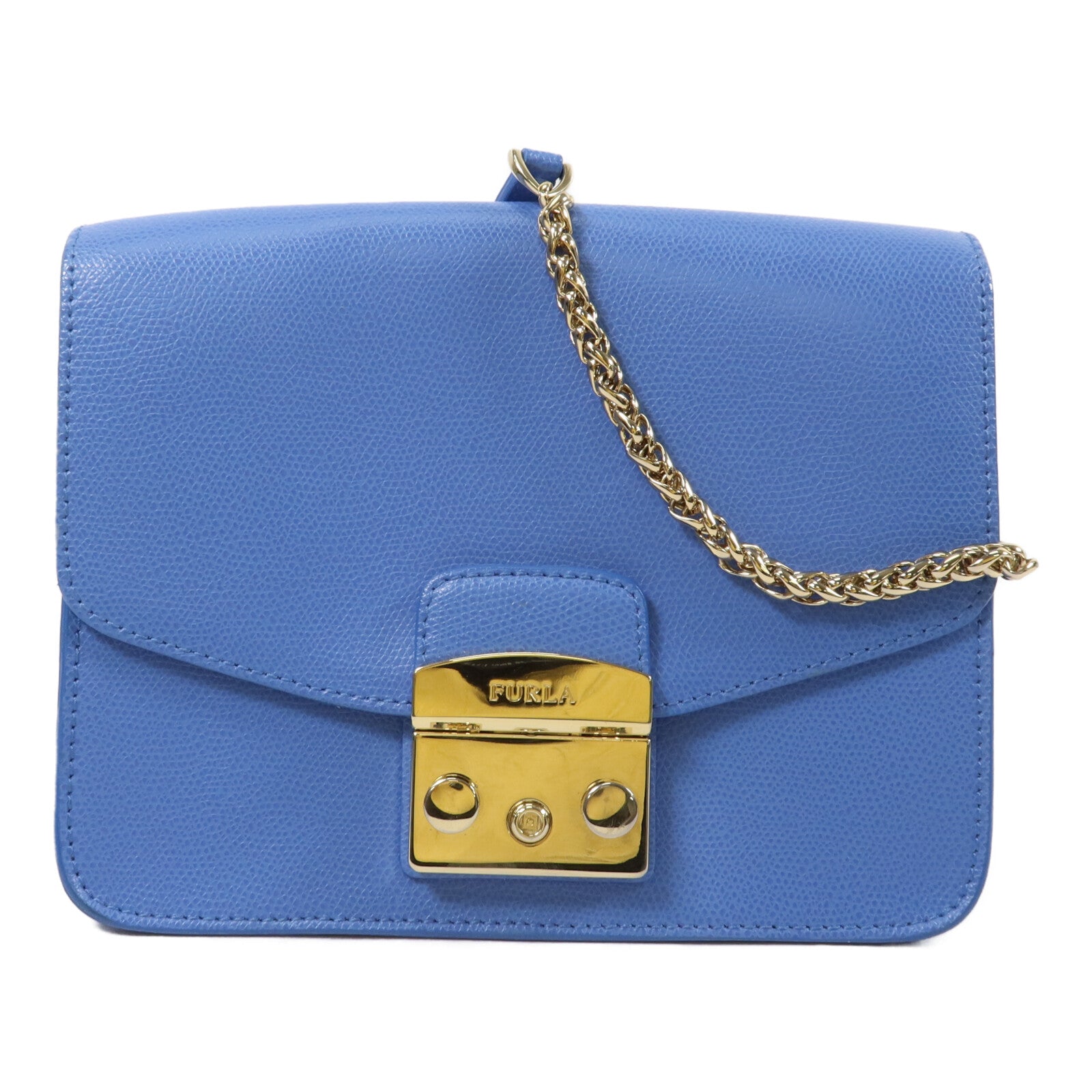 Furla 牛皮皮革Shoulder Bag鏈帶肩背袋