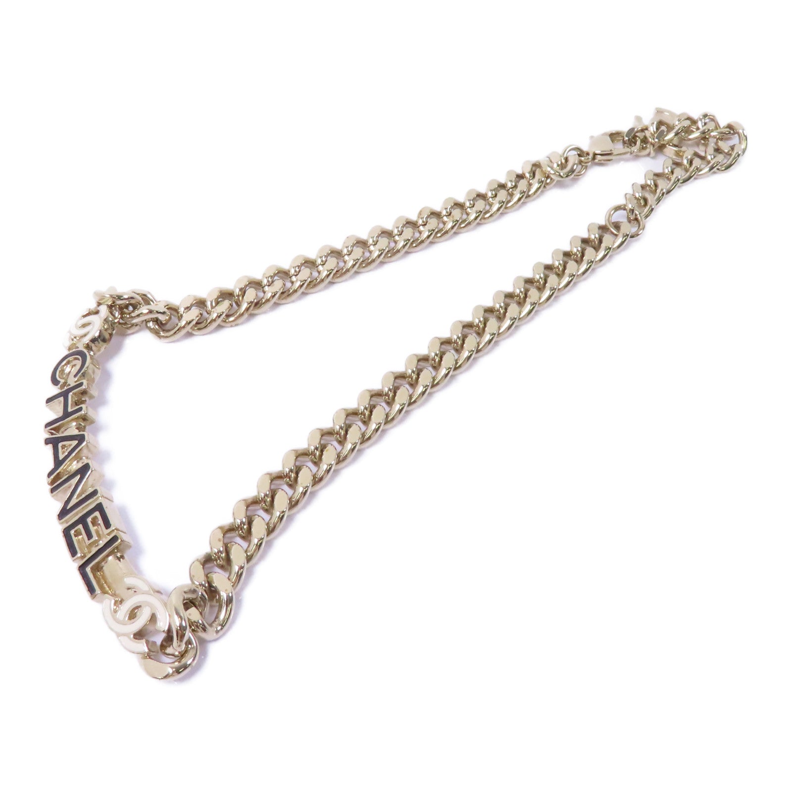CHANEL 金屬Necklace項鍊黑色/金色