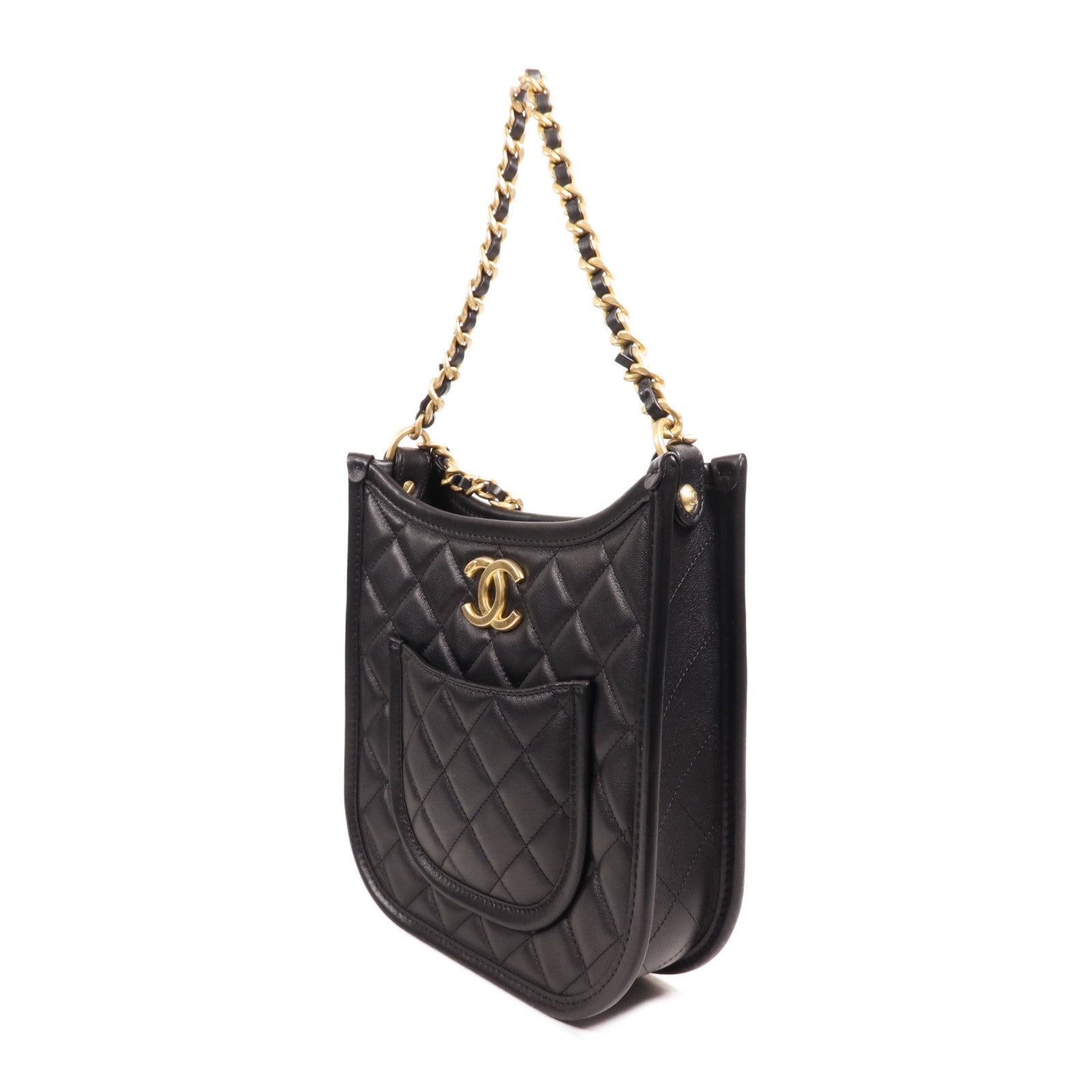 CHANEL 牛皮皮革24S Hobo金扣手挽肩背兩用袋