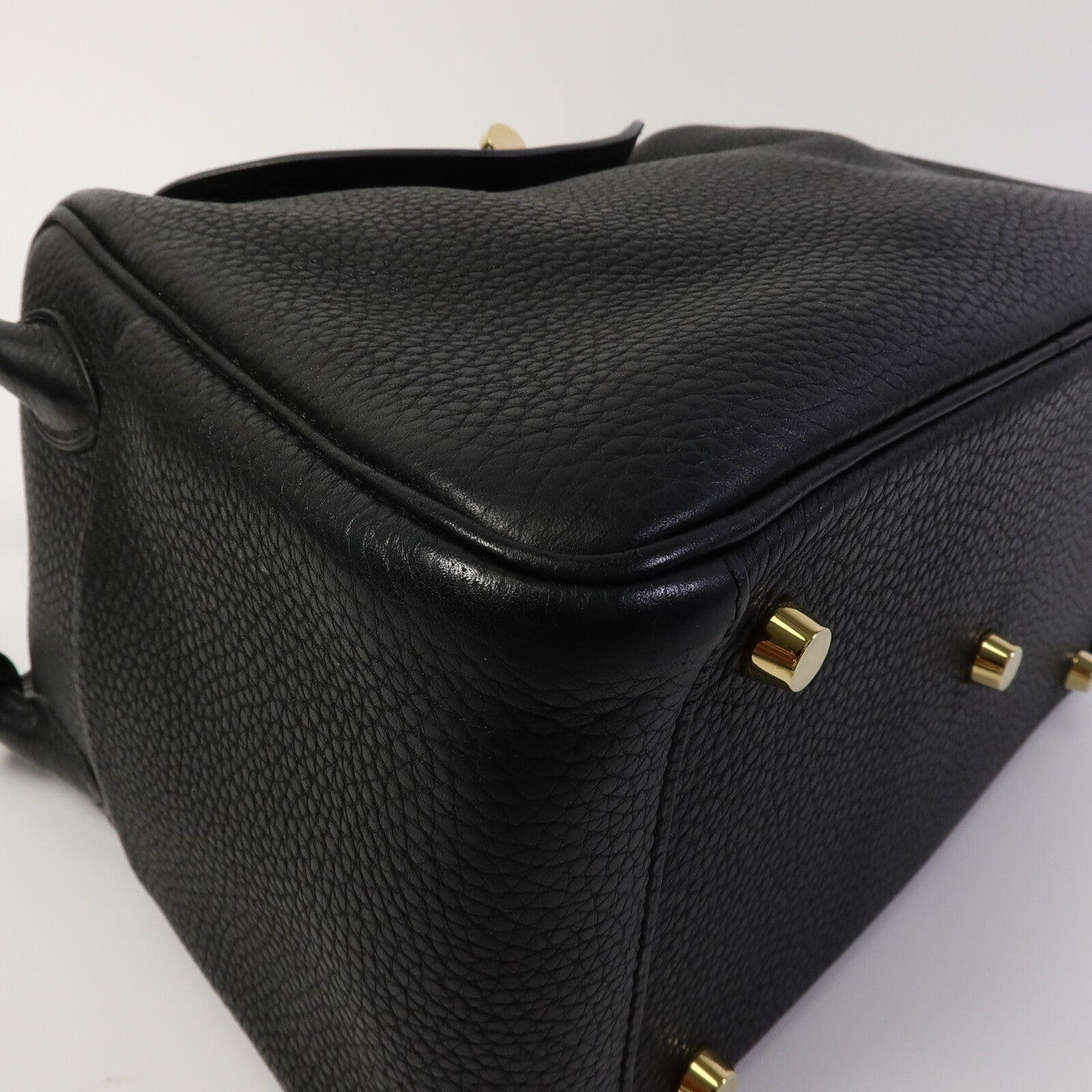 HERMES Clemence皮革Lindy 26手挽肩背兩用袋Noir