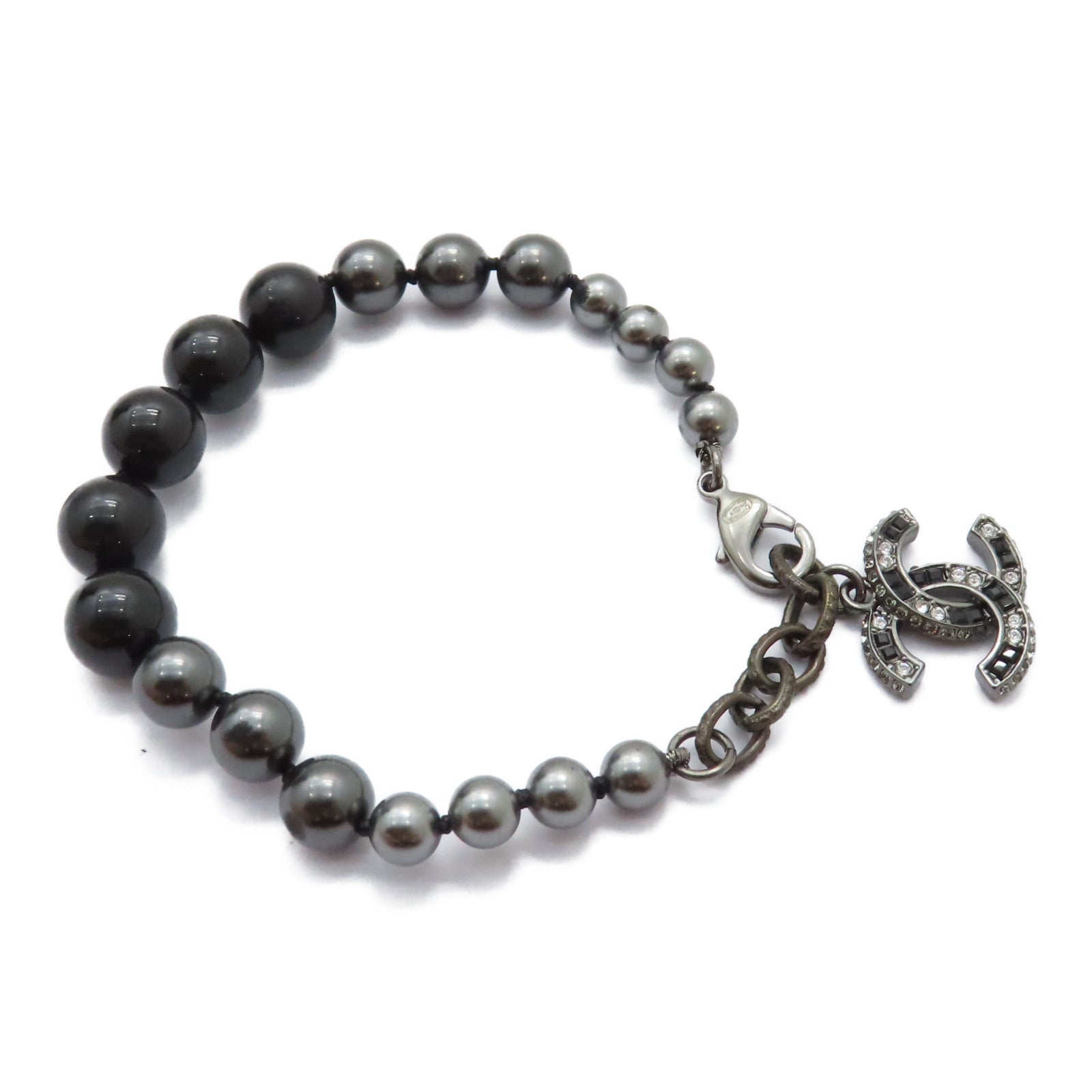 CHANEL PVC Bracelet手鏈黑色/銀色