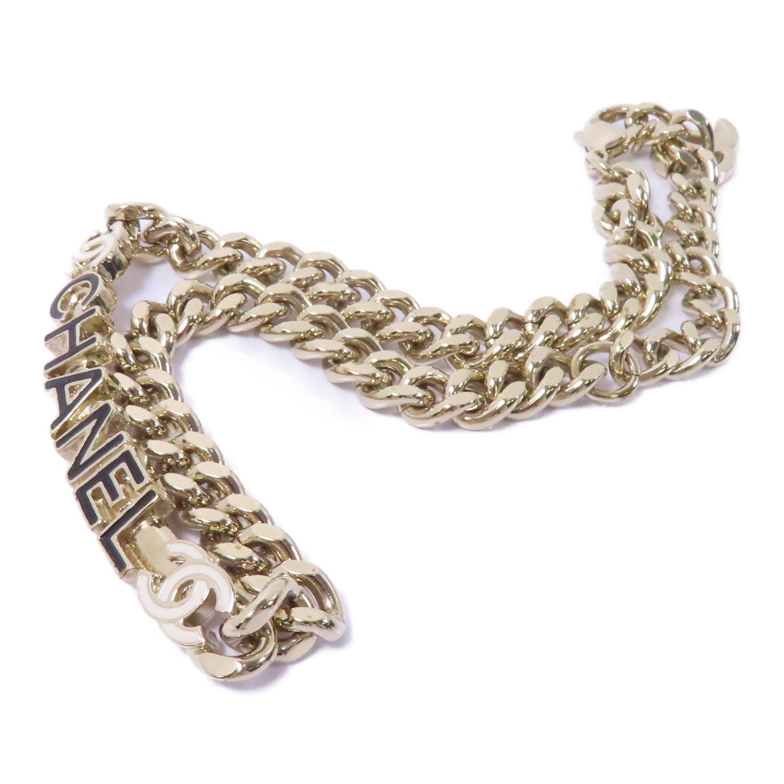 CHANEL 金屬Necklace項鍊黑色/金色