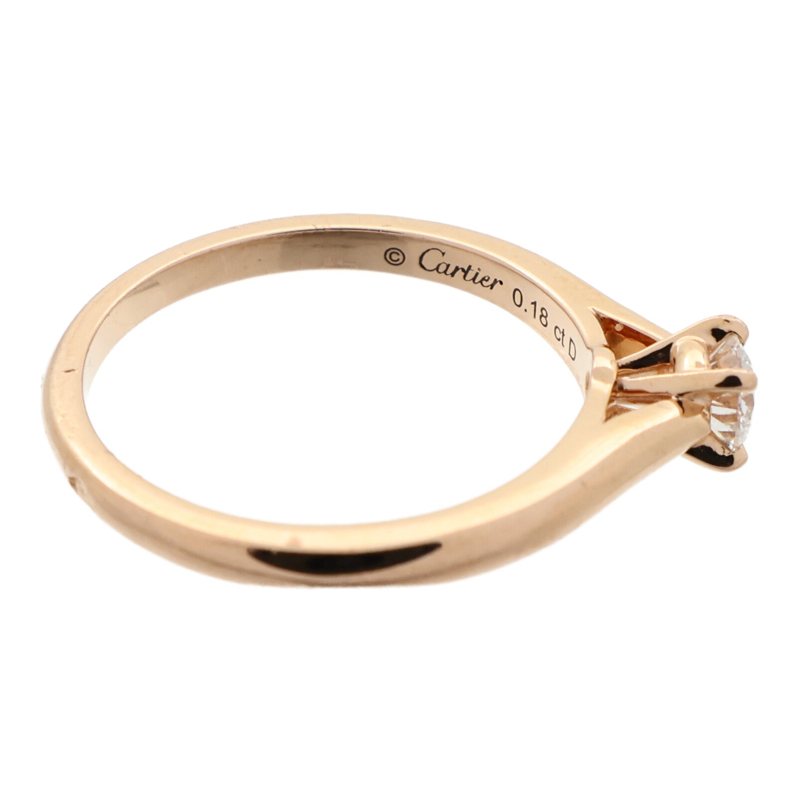 CARTIER 18K玫瑰金Diamond Ring鑽石戒指Cartier#48/US#4.5