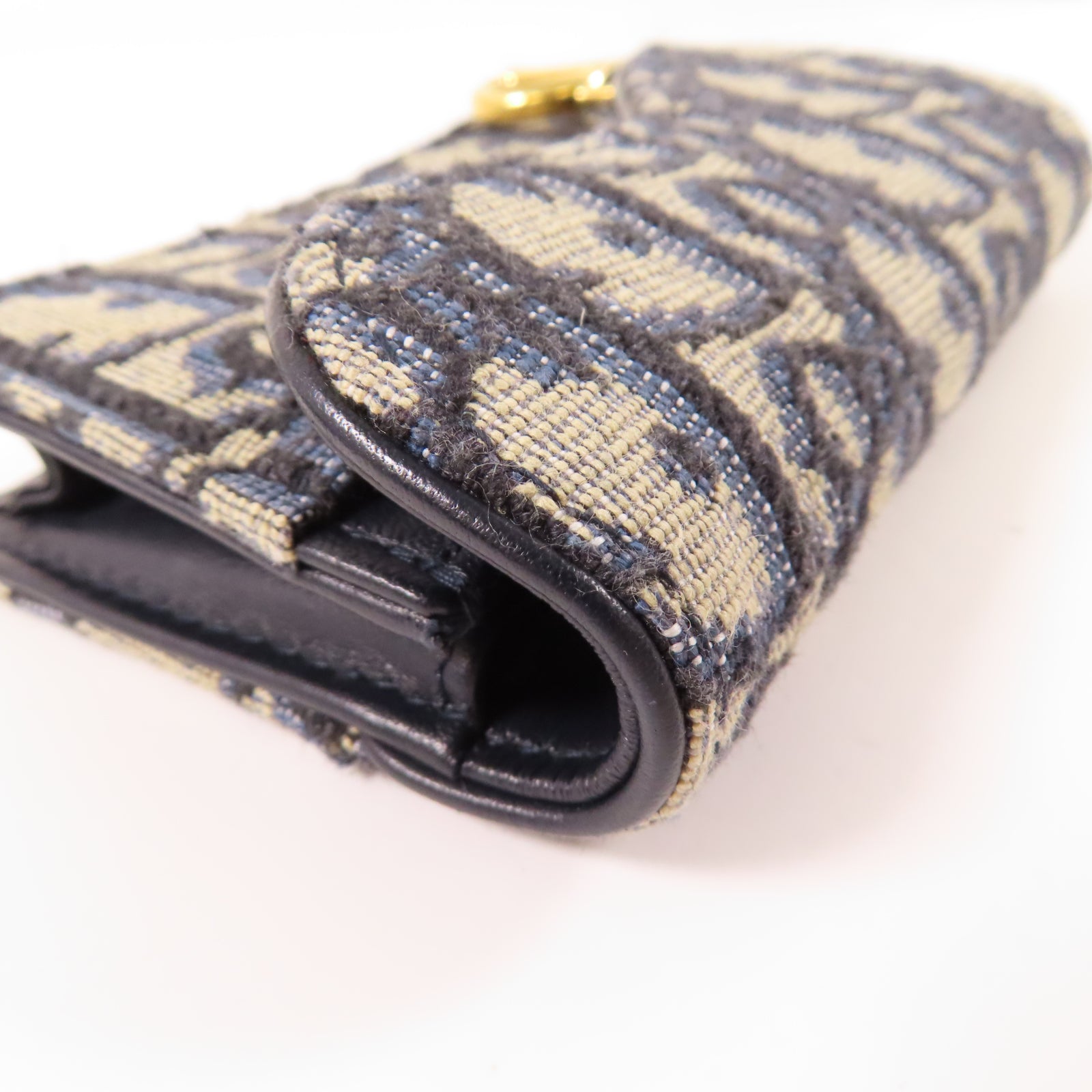 Dior 帆布Card Case金扣卡片套藍色
