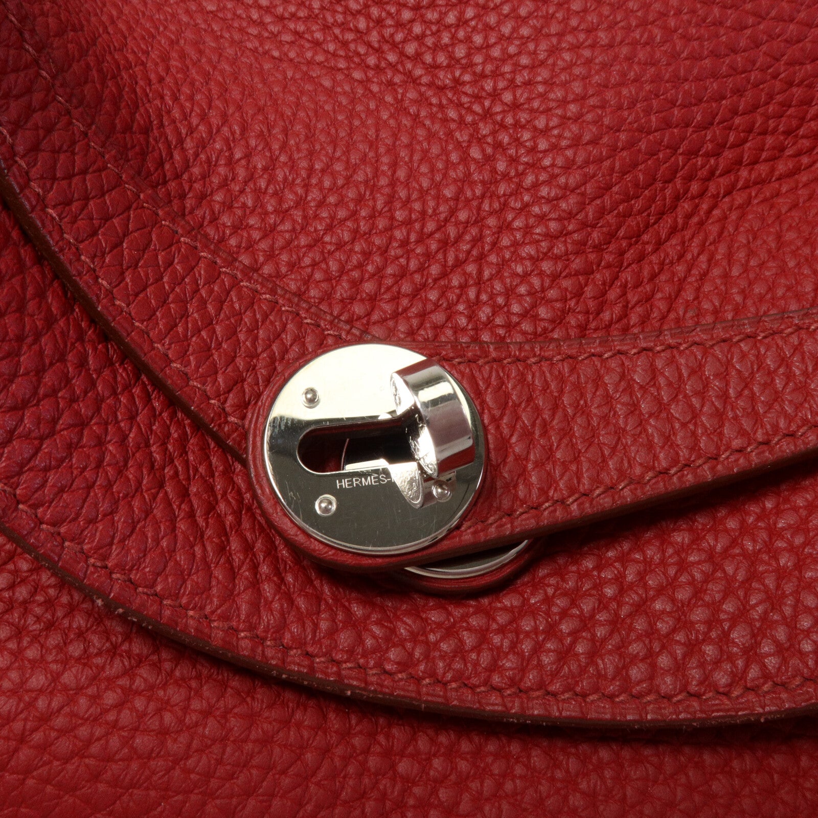 HERMES Clemence皮革Lindy 30手挽肩背兩用袋Rouge Garance