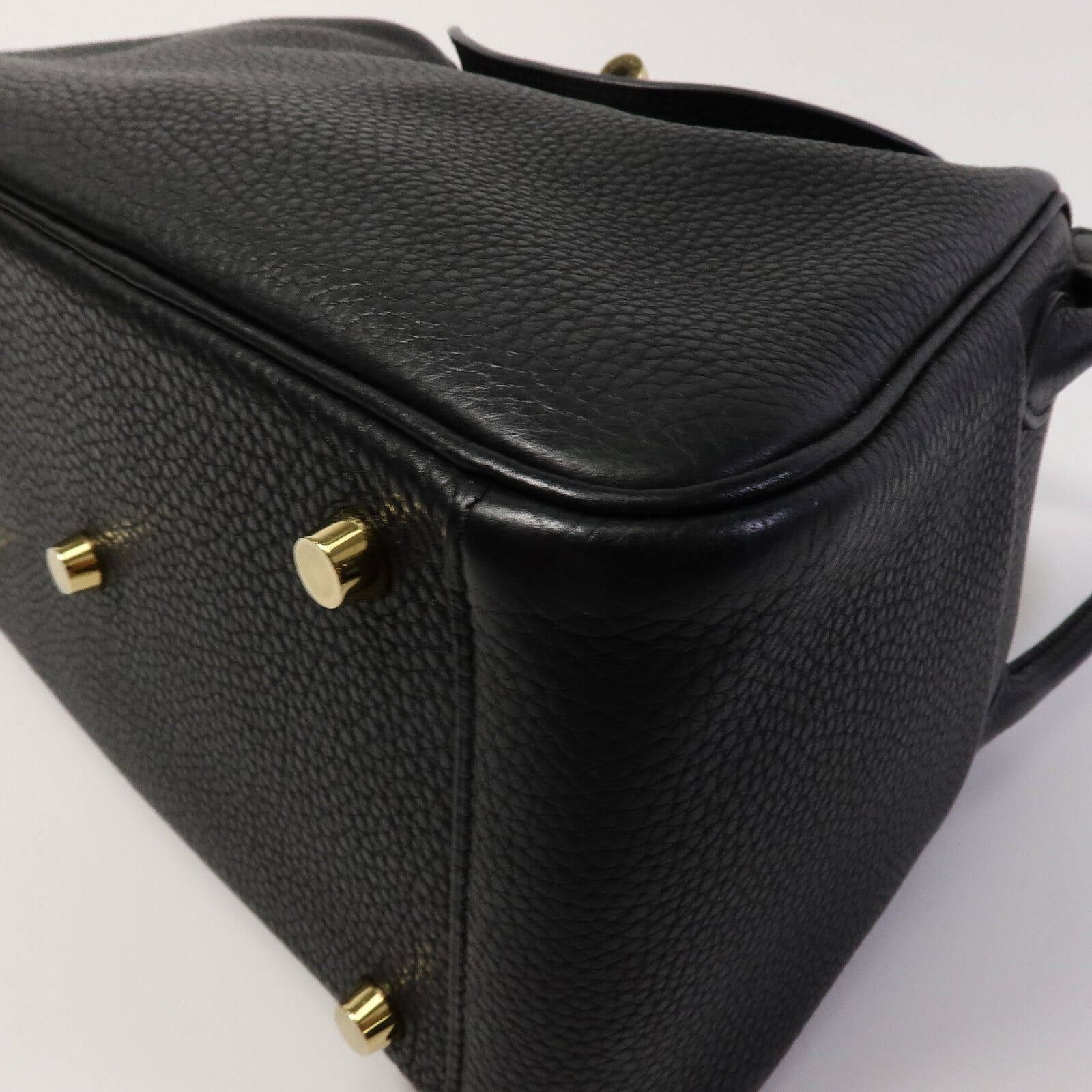 HERMES Clemence皮革Lindy 26手挽肩背兩用袋Noir