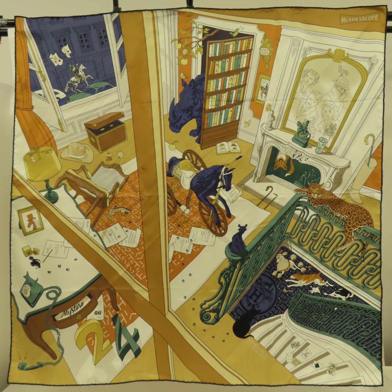 HERMES Scarf 90x90 Silk Multicolor