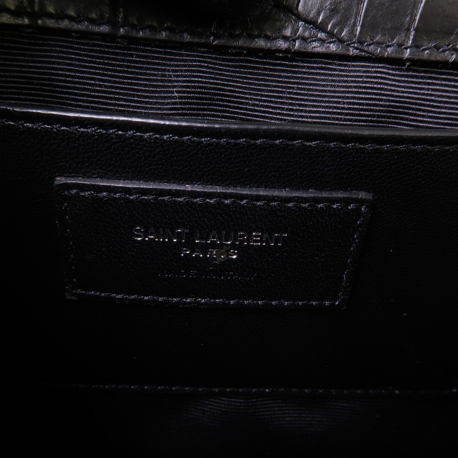 SAINT LAURENT 牛皮皮革Shoulder Bag銀扣鏈帶肩背袋