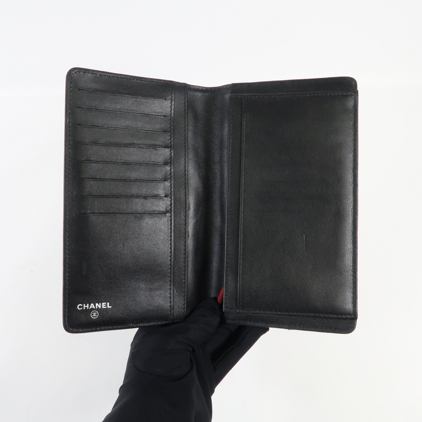 CHANEL 牛皮皮革Long Wallet金扣長錢包