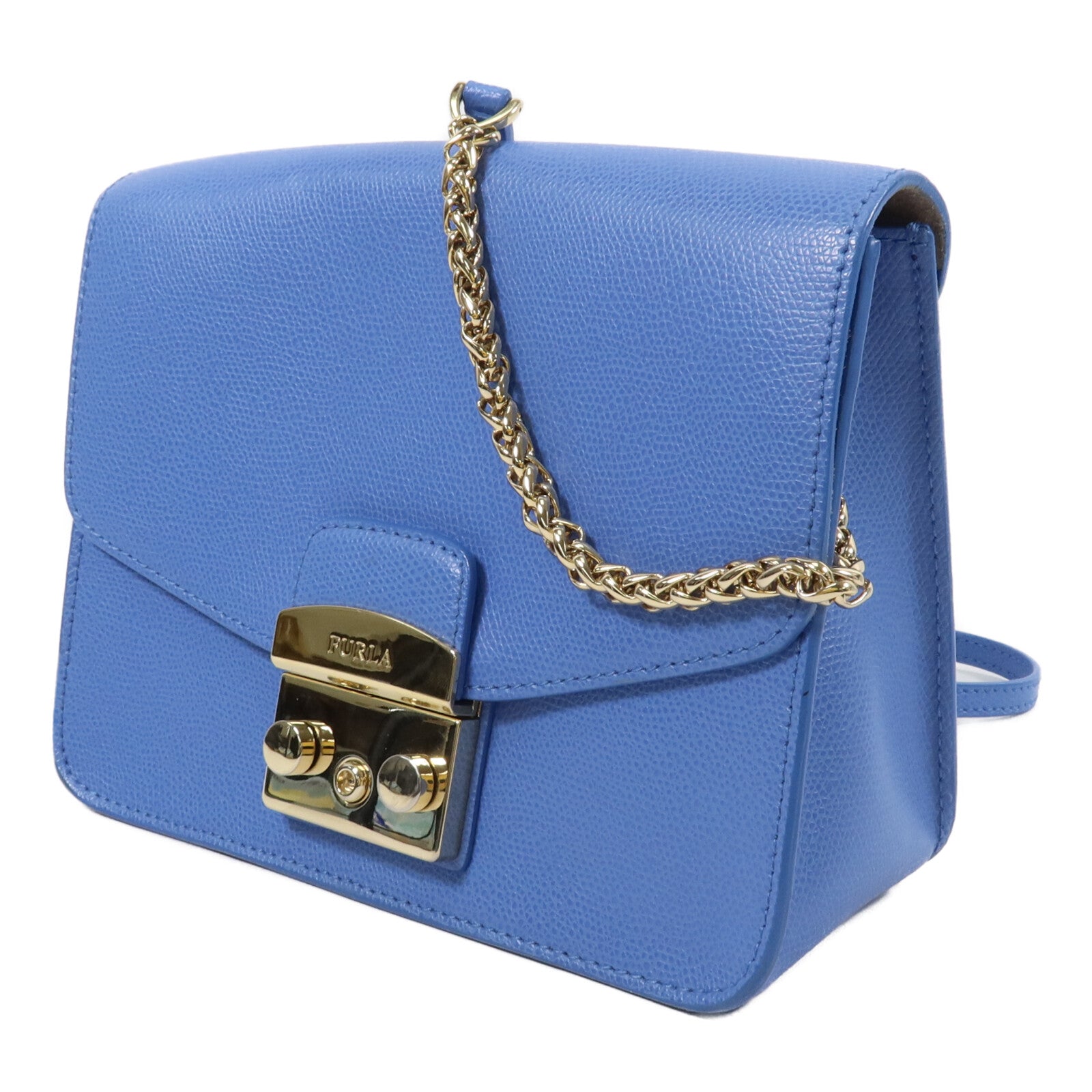 Furla 牛皮皮革Shoulder Bag鏈帶肩背袋