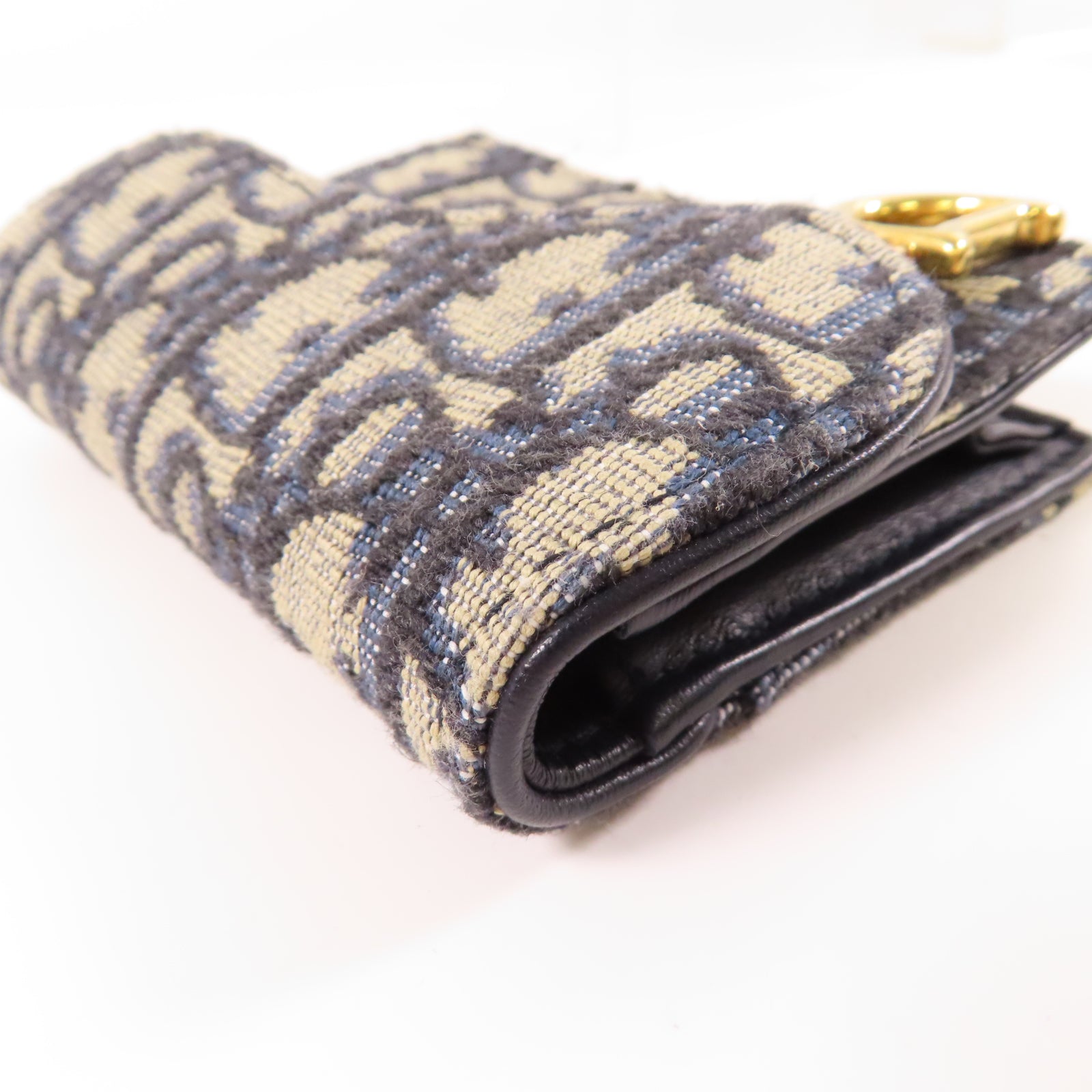 Dior 帆布Card Case金扣卡片套藍色