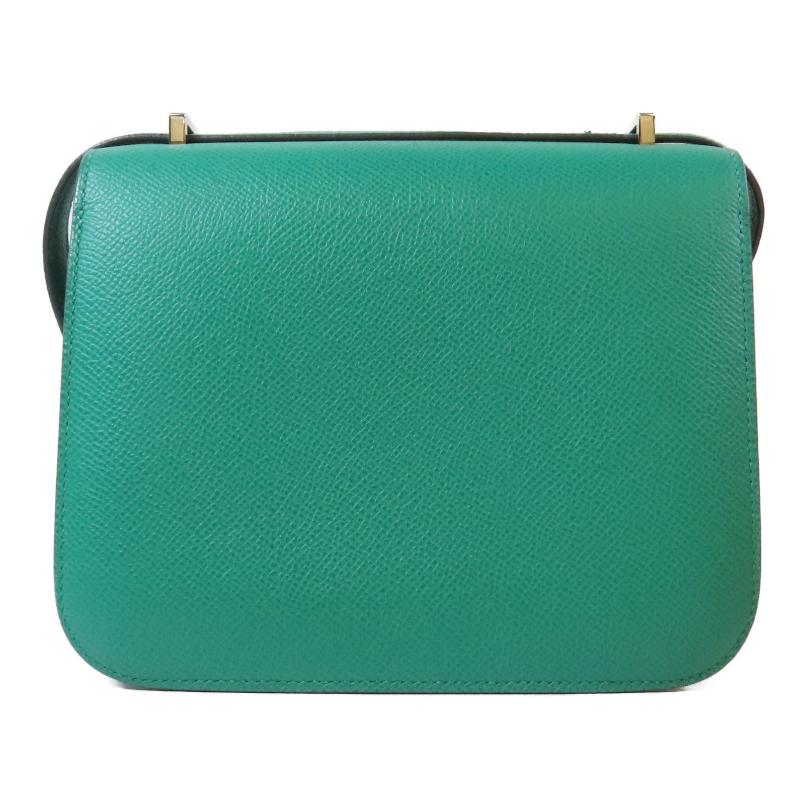 HERMES 【激減優惠】Epsom皮革Constance 24銀扣肩背袋Vert Jade綠色