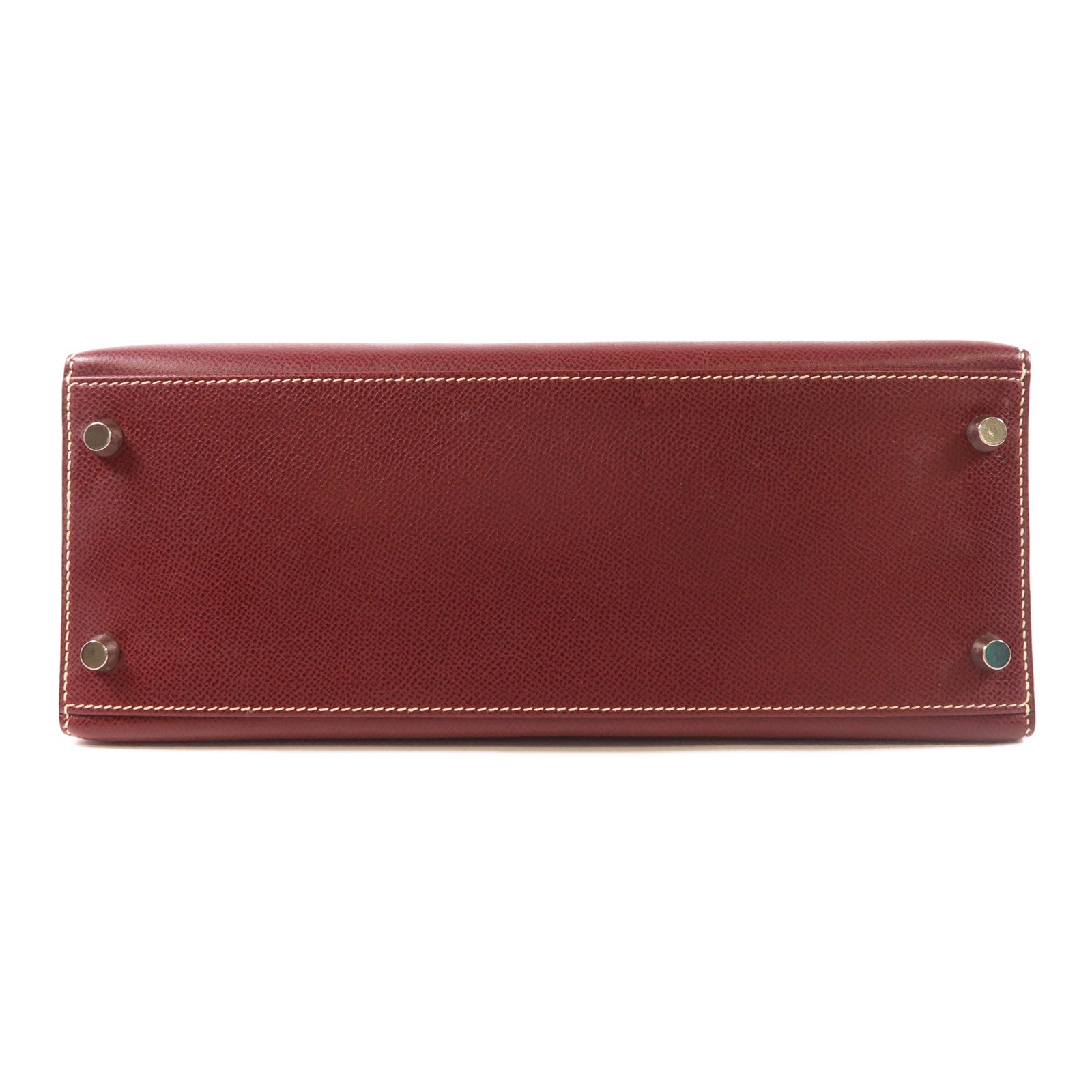 HERMES Epsom皮革Kelly 28銀扣手挽肩背兩用袋Vermillon