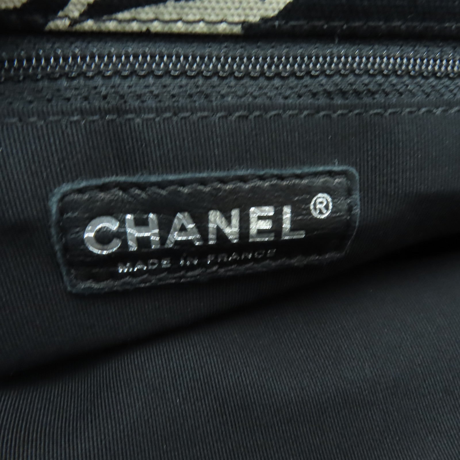 CHANEL 【清倉大減價】帆布Chain Shoulder Bag銀扣鏈帶肩背袋黒色