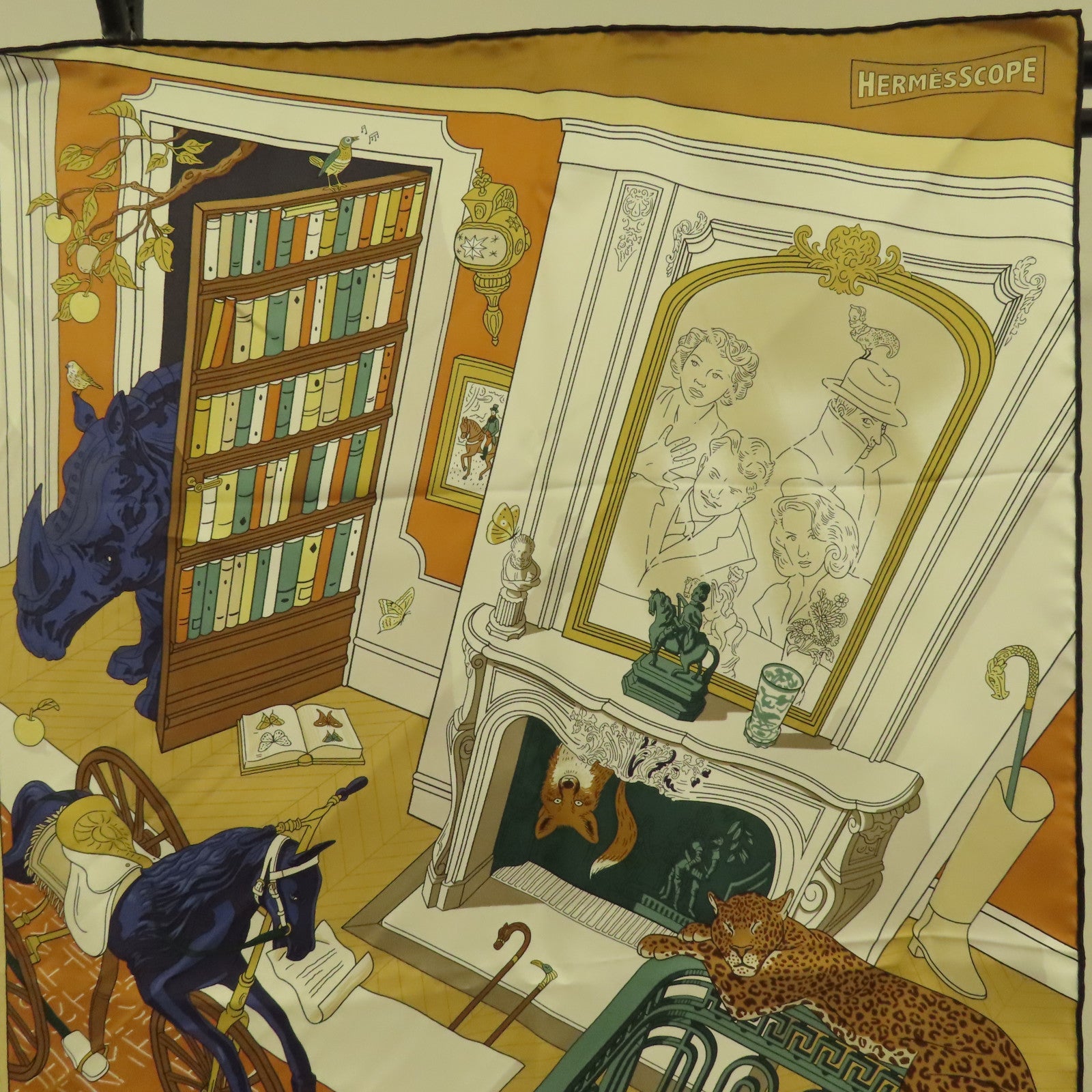 HERMES Scarf 90x90 Silk Multicolor