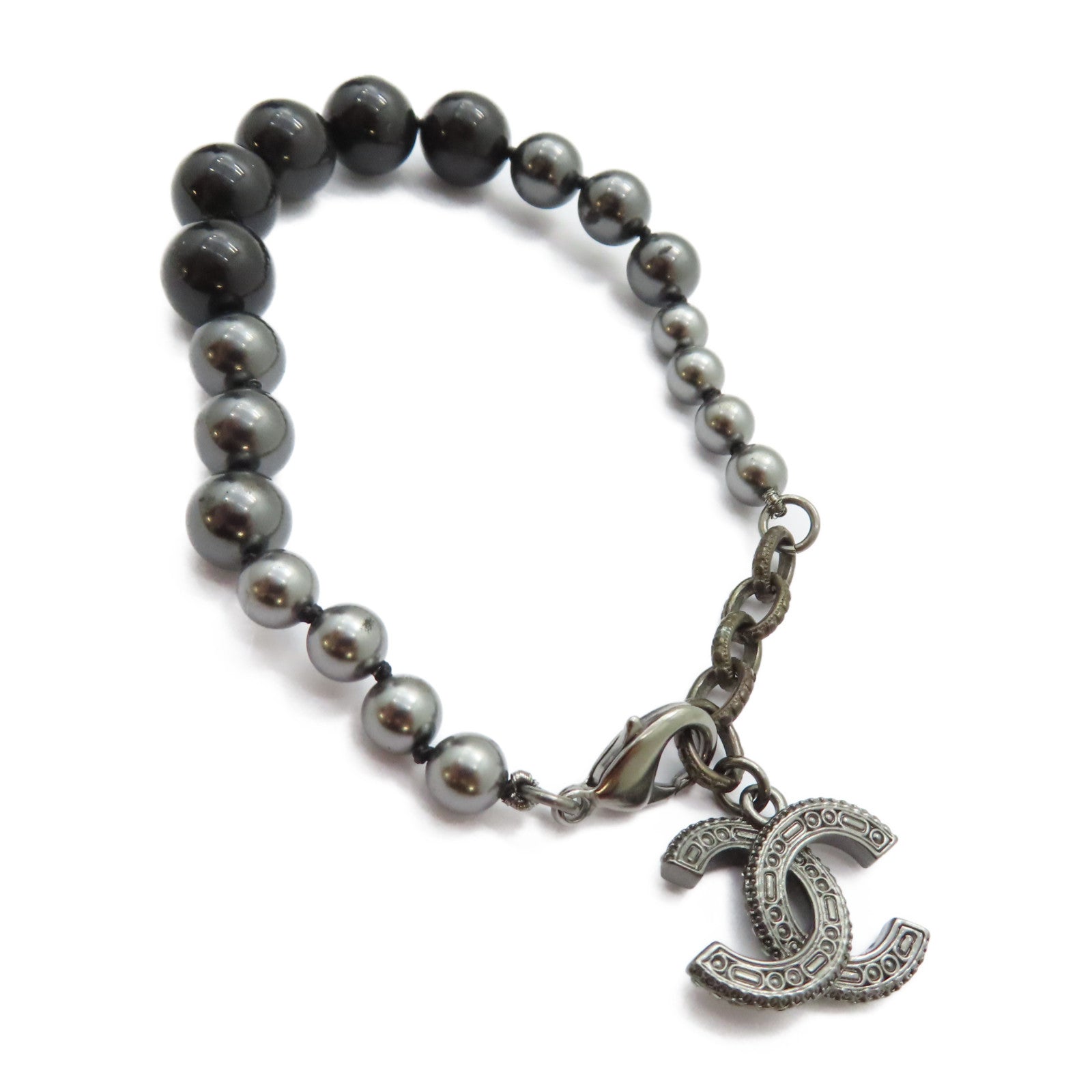 CHANEL PVC Bracelet手鏈黑色/銀色