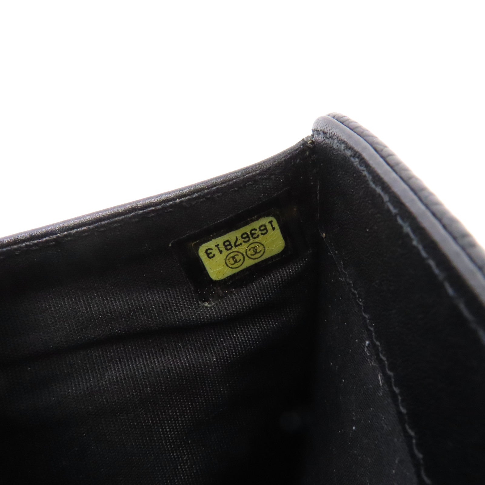 CHANEL 牛皮皮革Wallet銀扣錢包黑色