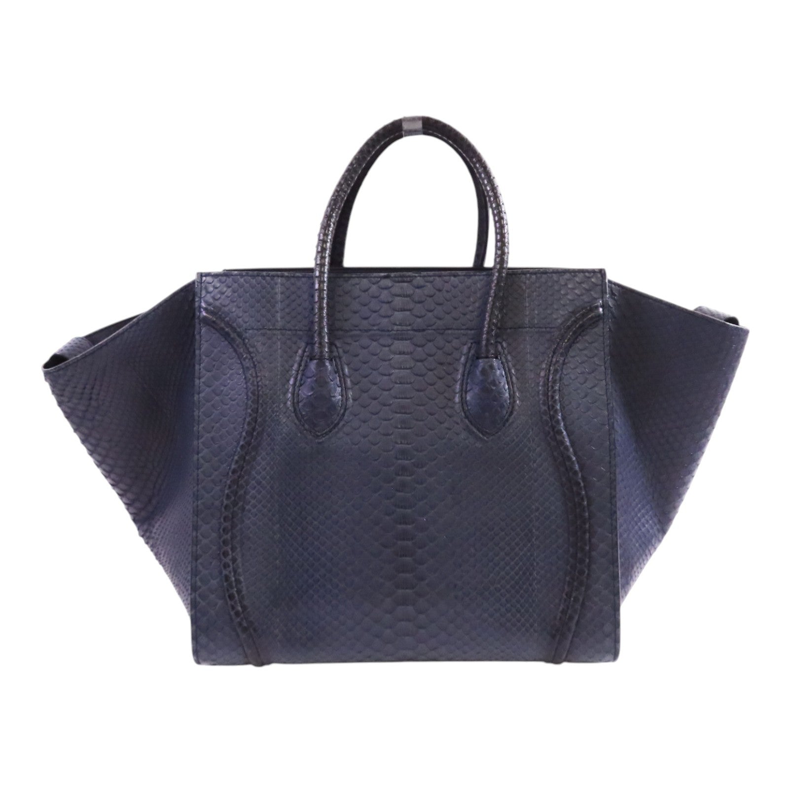 CELINE 蛇皮皮革Luggage Phantom Hand Bag金扣手挽袋