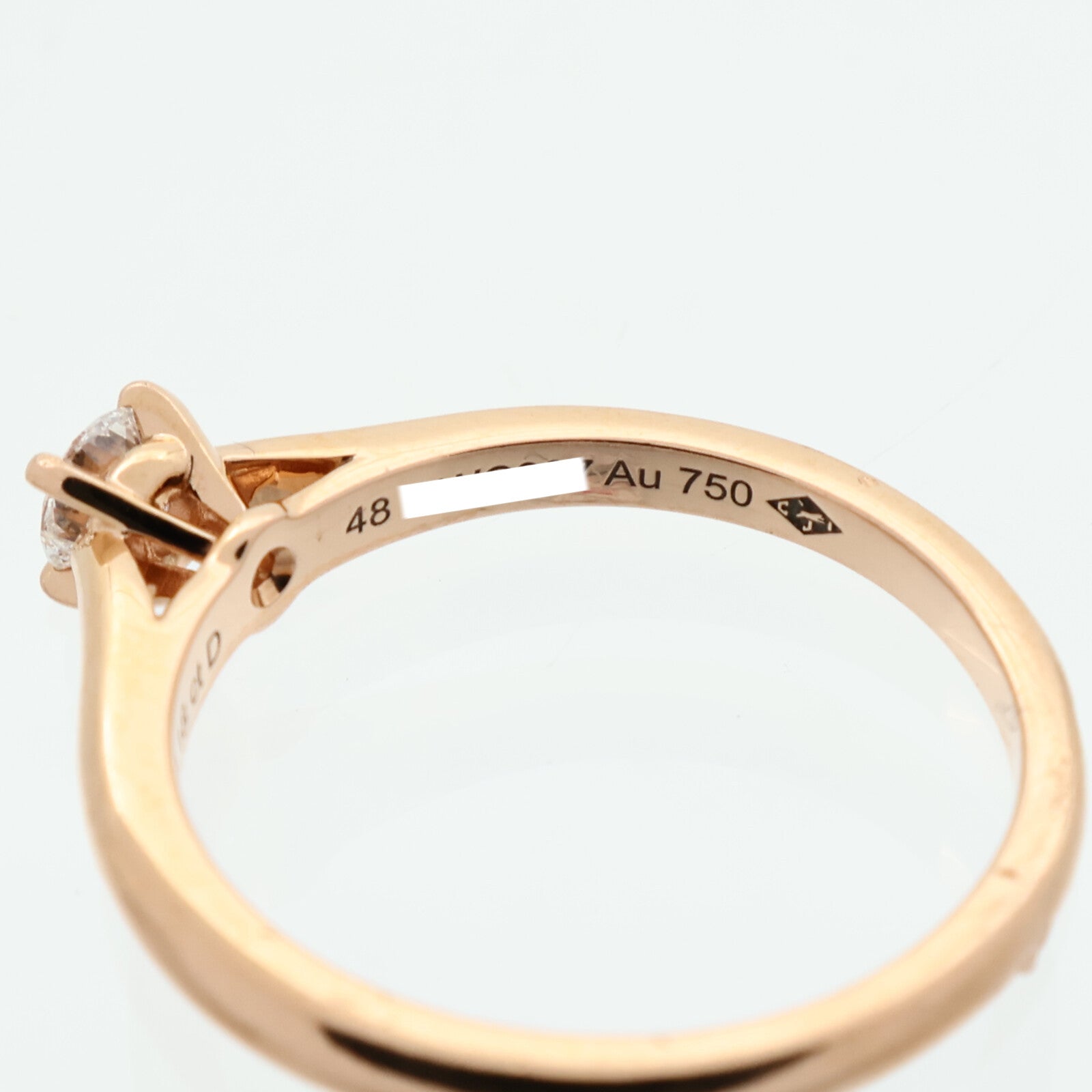 CARTIER 18K玫瑰金Diamond Ring鑽石戒指Cartier#48/US#4.5
