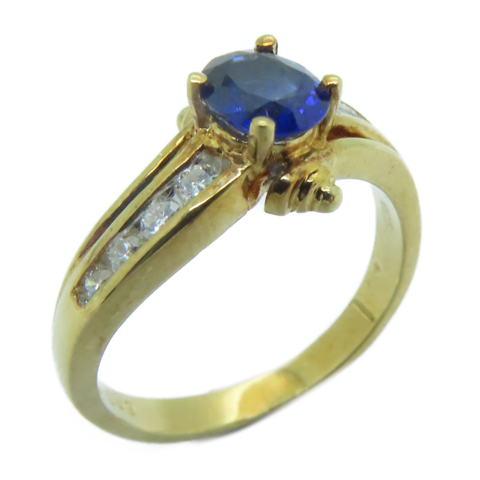 JEWELRY 【激減優惠】18K黃金Ring0.59ct藍寶石戒指US#5.5