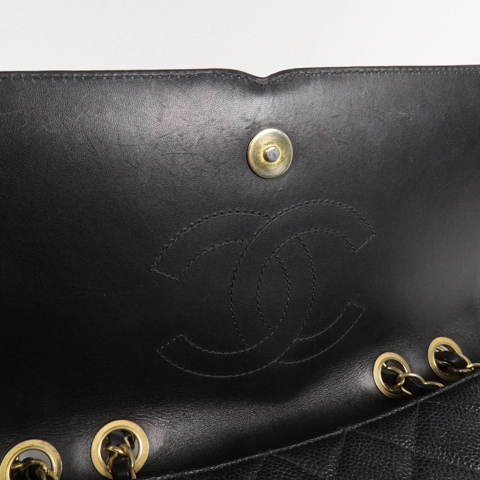 CHANEL 牛皮皮革CC Filigree鏈帶肩背袋
