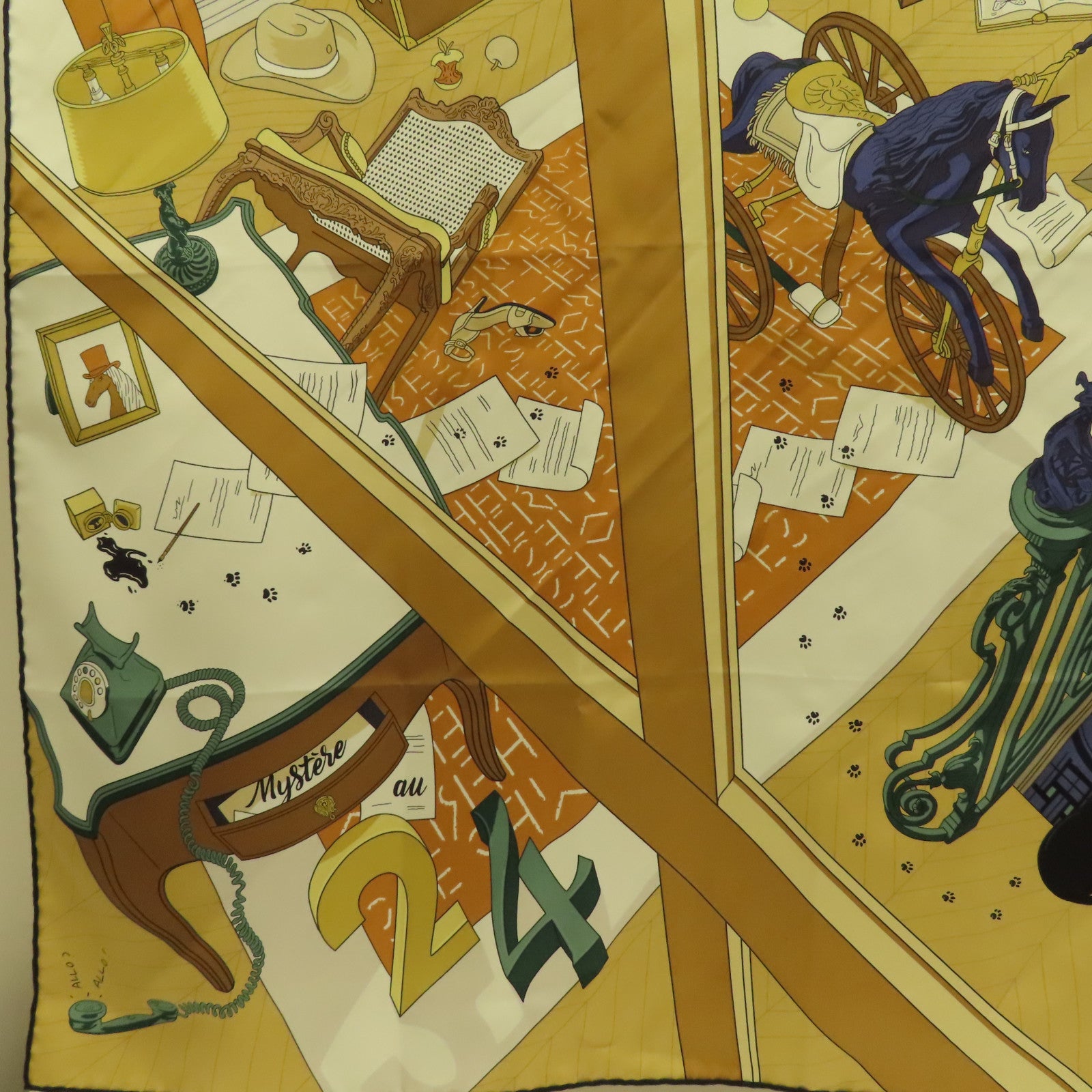 HERMES Scarf 90x90 Silk Multicolor