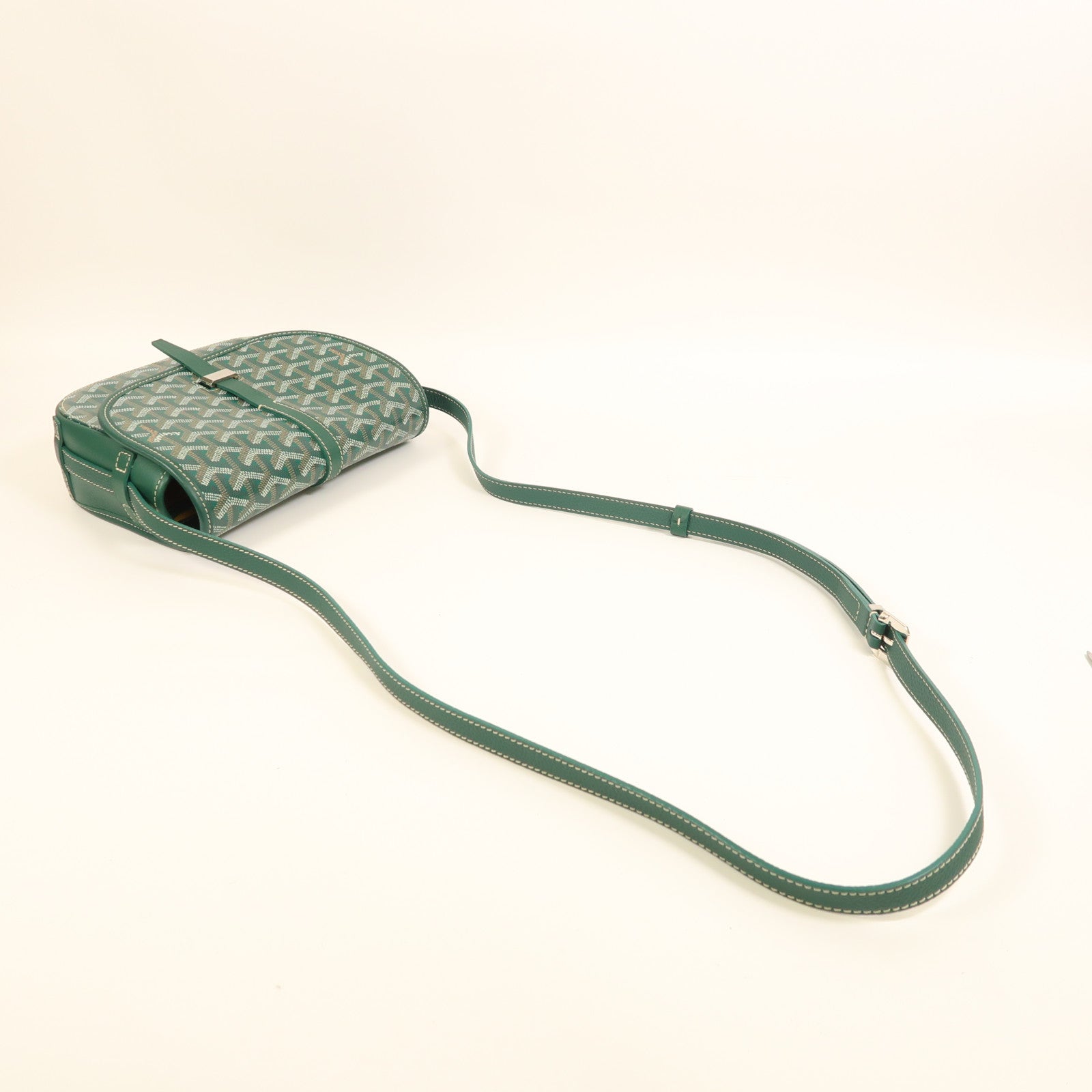 GOYARD 塗層帆布Belvedere PM銀扣肩背袋