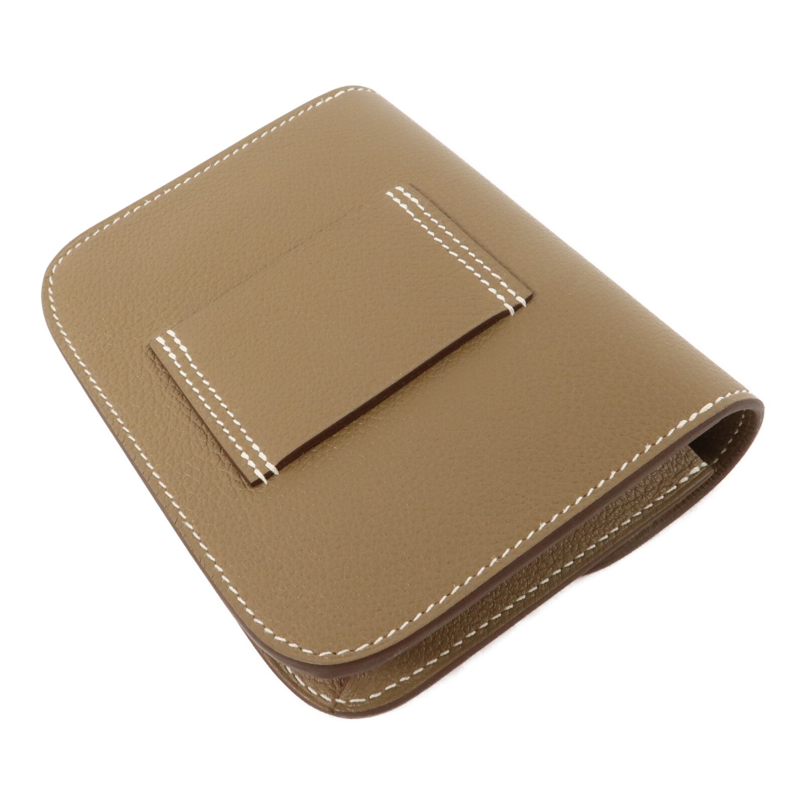 HERMES Evercolor皮革Constance Slim Wallet錢包Etoupe