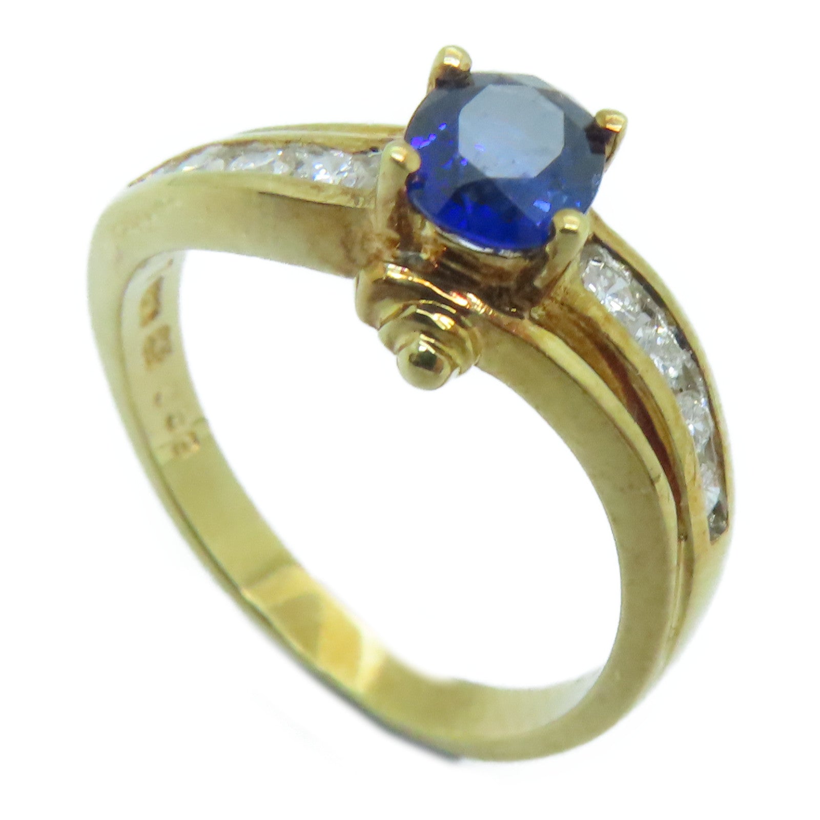 JEWELRY 【激減優惠】18K黃金Ring0.59ct藍寶石戒指US#5.5