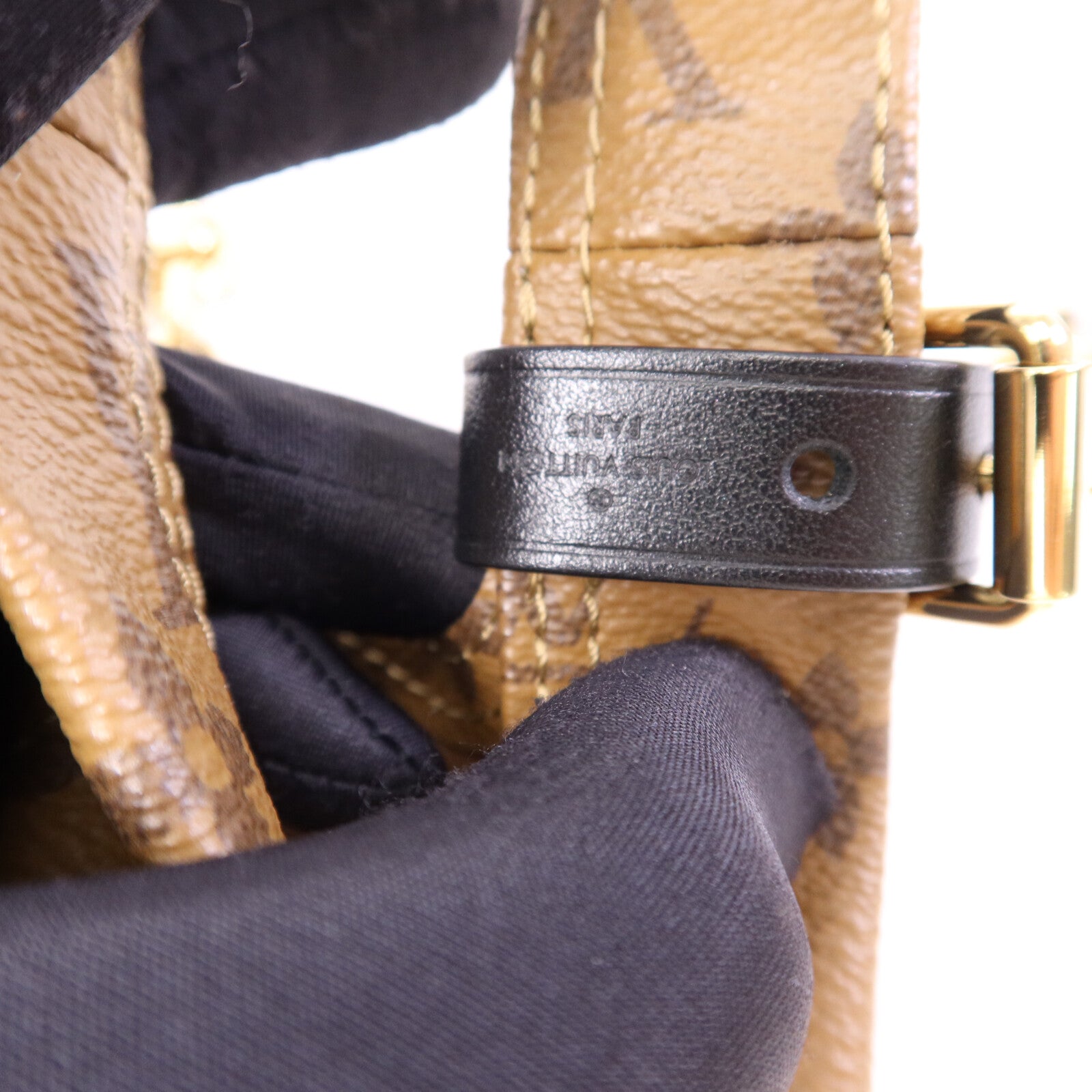 LOUIS VUITTON Monogram Reverse Atlantis BB金扣手挽肩背兩用袋