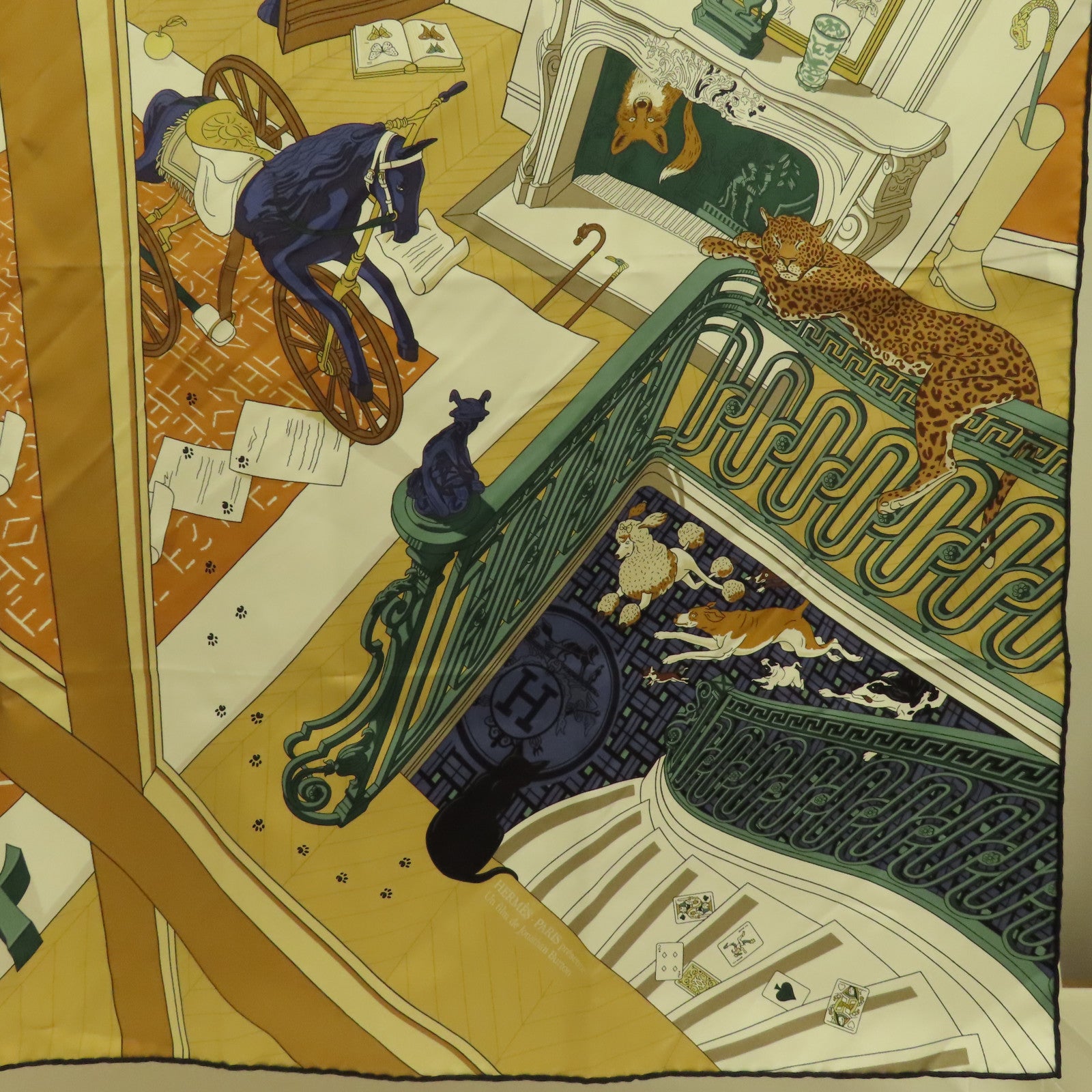 HERMES Scarf 90x90 Silk Multicolor